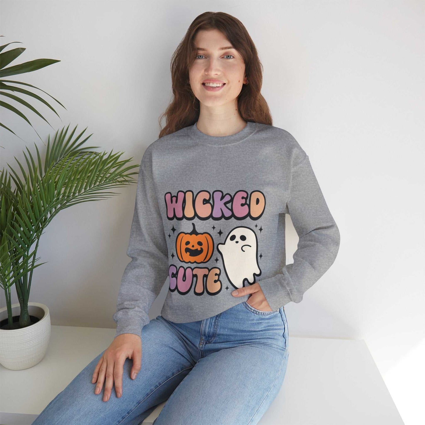 Wicked Cute Halloween Sweatshirt, Spooky Fun Halloween Gift, Spooky Style