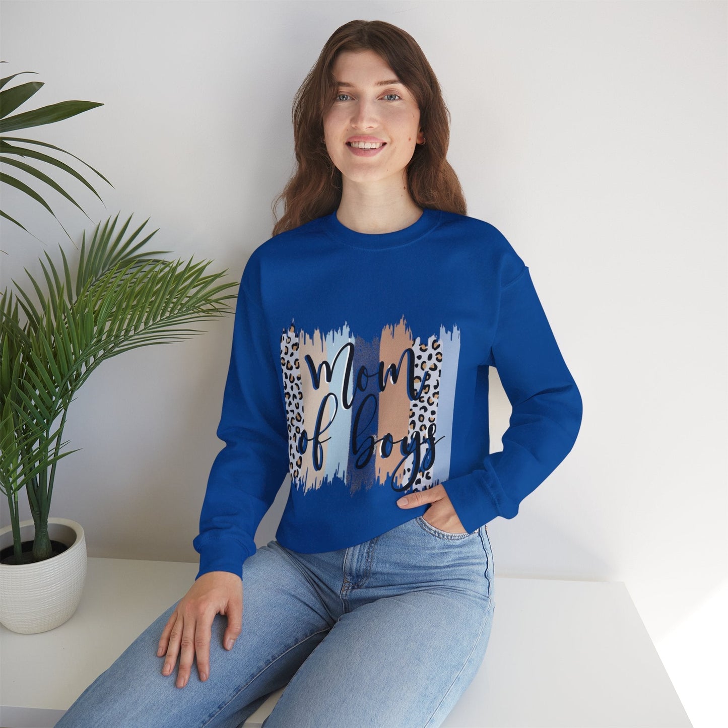 Mom of Boys Crewneck Sweatshirt - Stylish and Cozy Gift for Moms