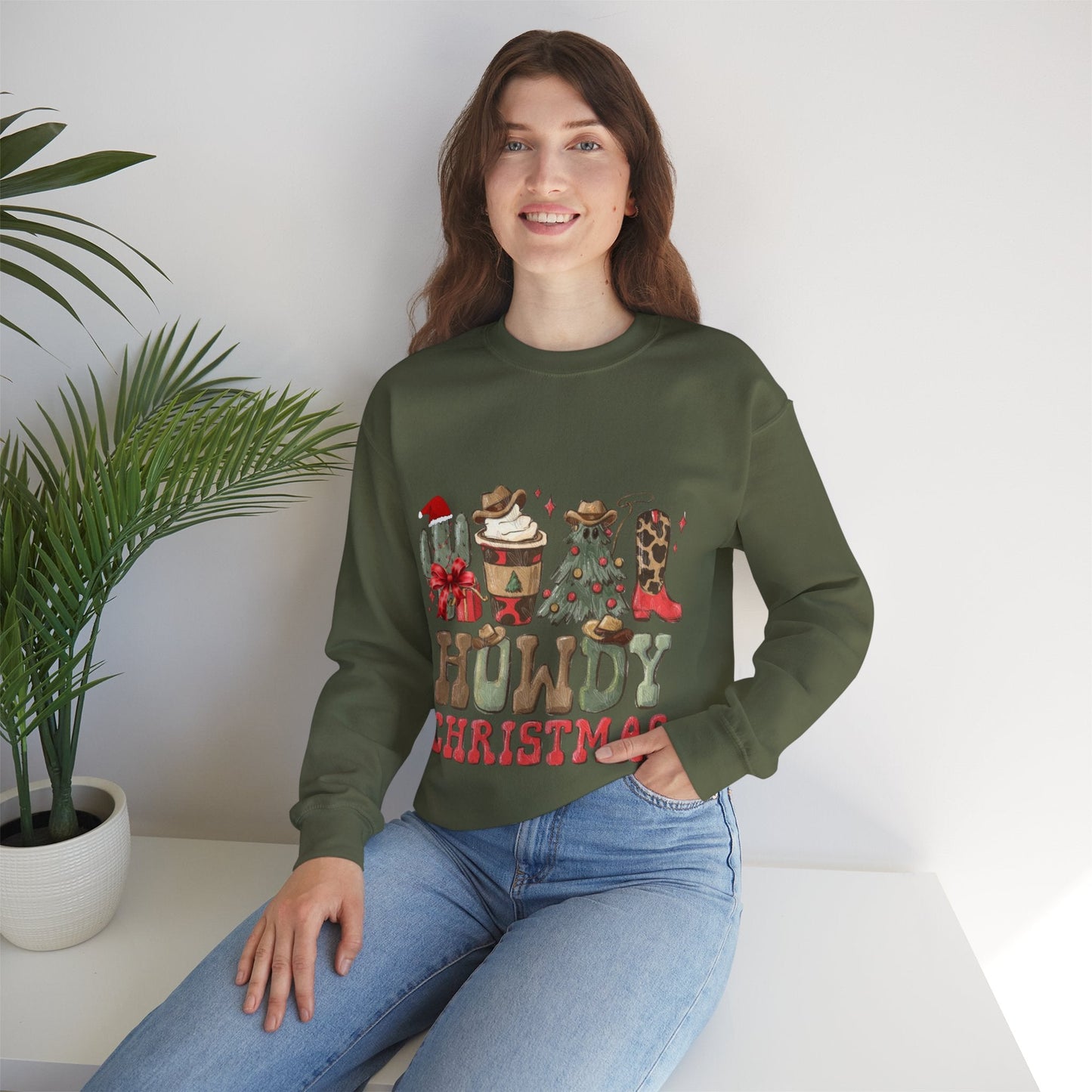 Howdy Christmas Sweatshirt, Cowboy Christmas Gift