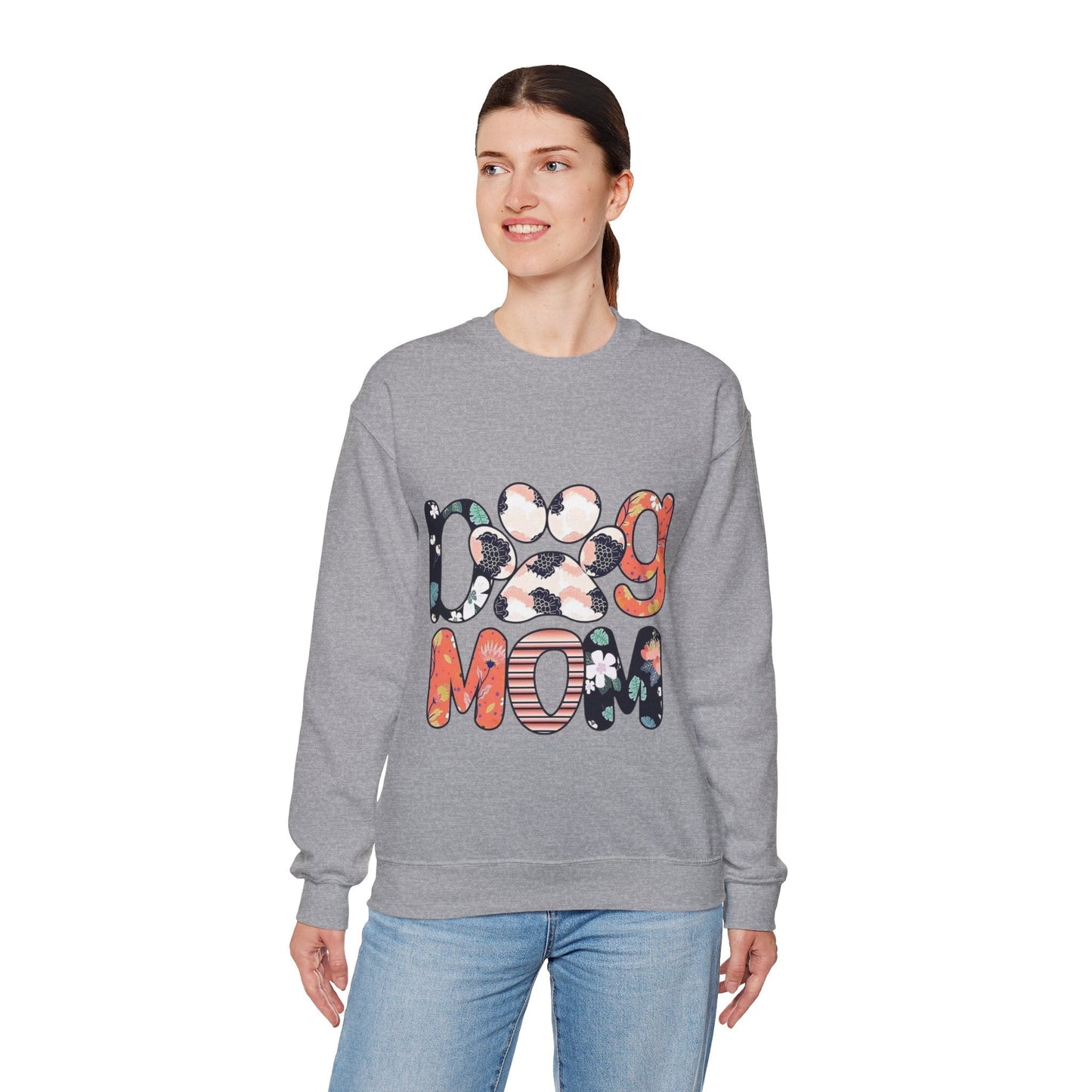 Floral Dog Mom Sweatshirt - Cozy Unisex Crewneck for Pet Lovers