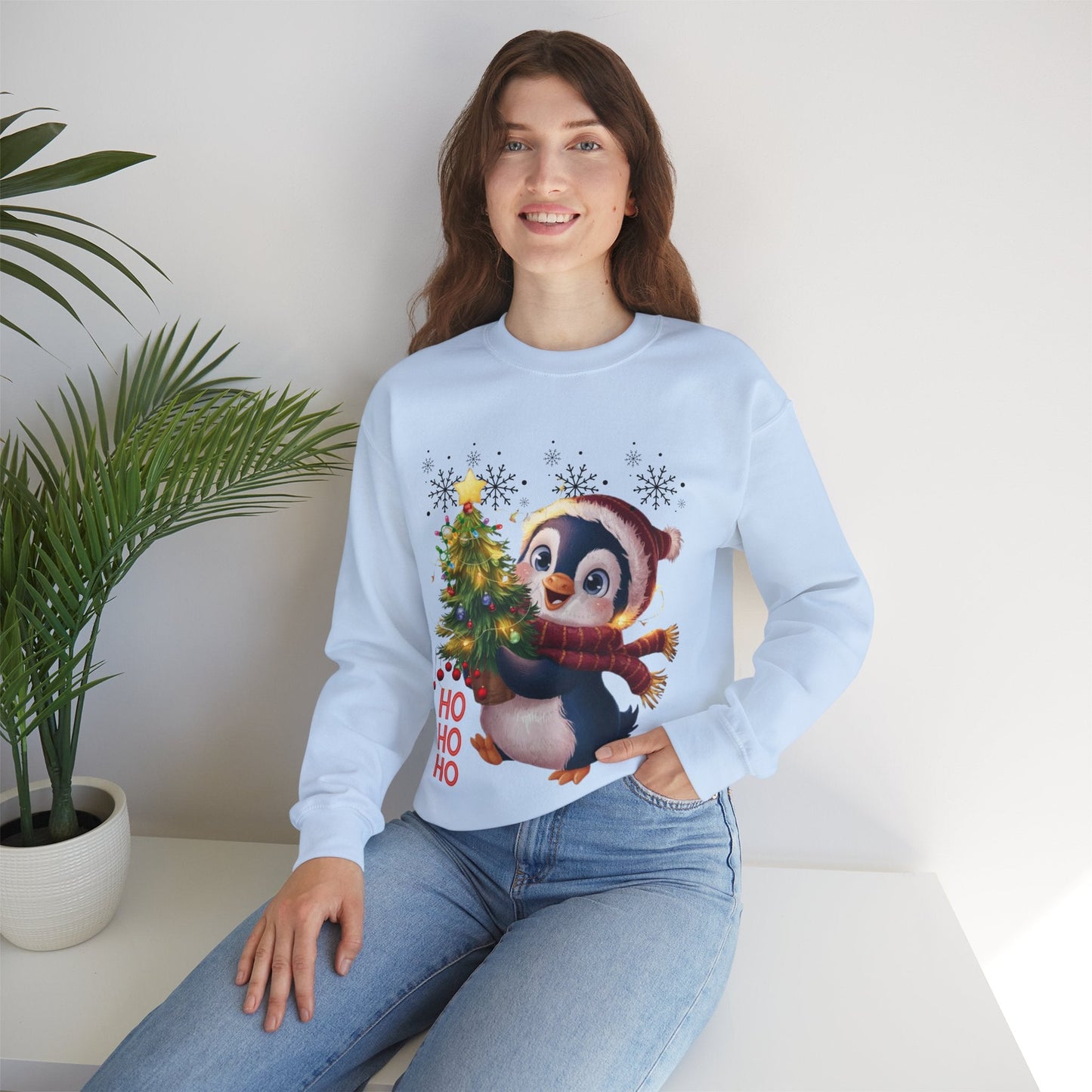 Penguin Merry Christmas Sweatshirt, Winter Holiday Gift
