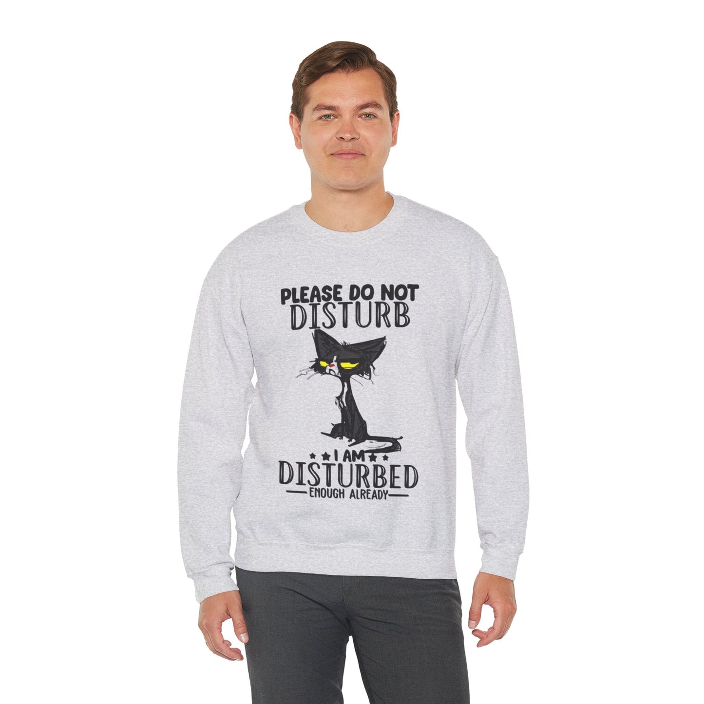 Disturbed Cat Crewneck Sweatshirt - Unisex Heavy Blend™ - Perfect for Cat Lovers