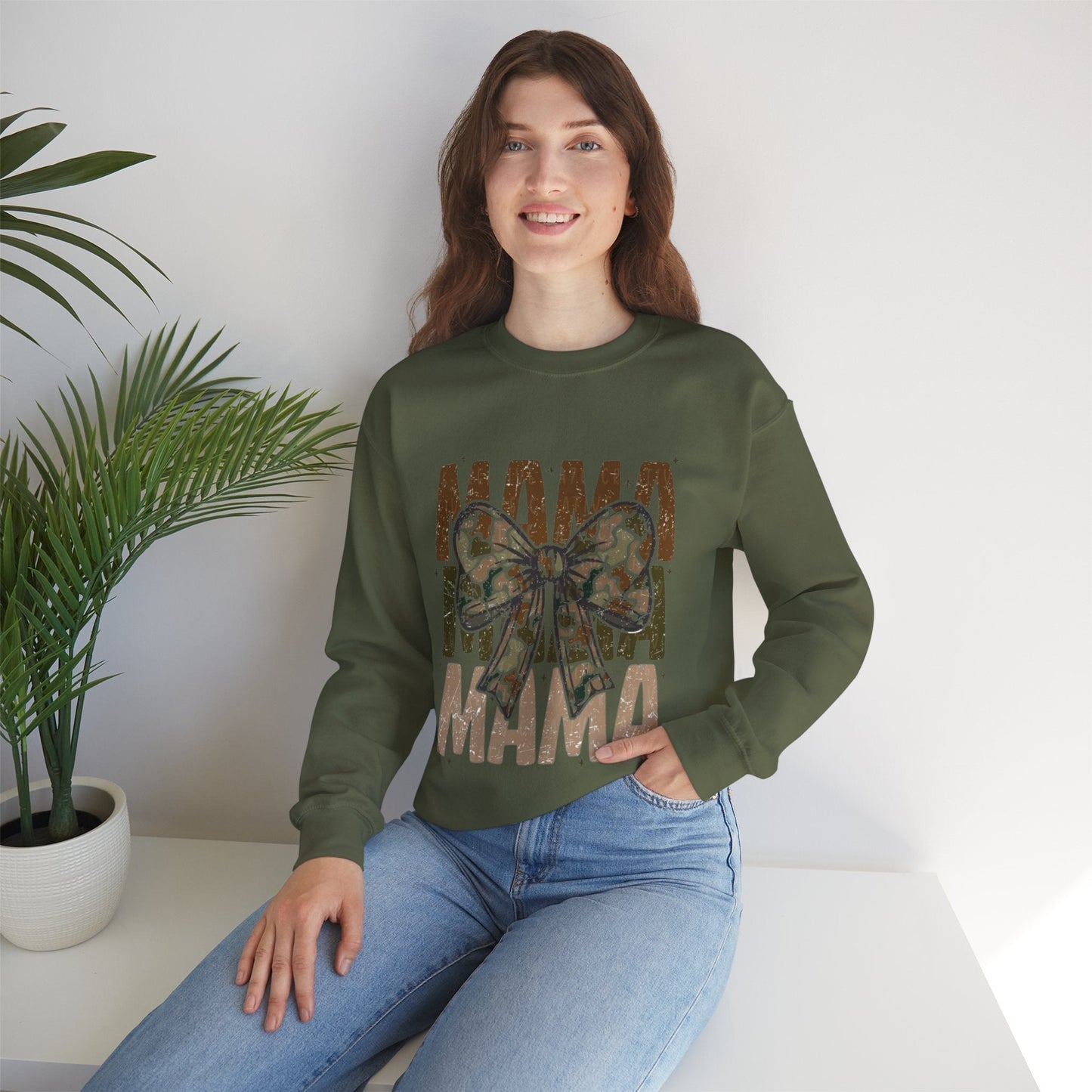 Mama Bow Camo Crewneck Sweatshirt - Perfect Gift for Moms