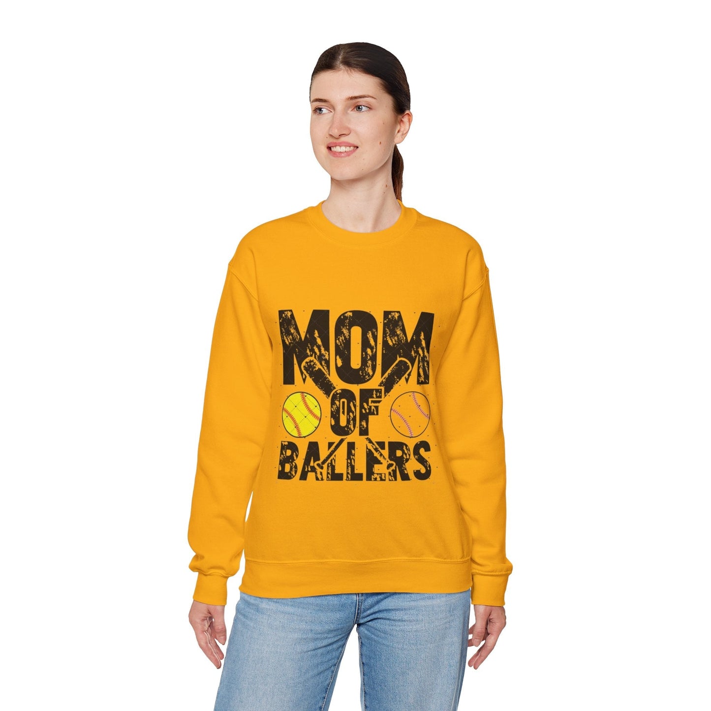 Mom of Ballers Crewneck Sweatshirt - Unisex Heavy Blend