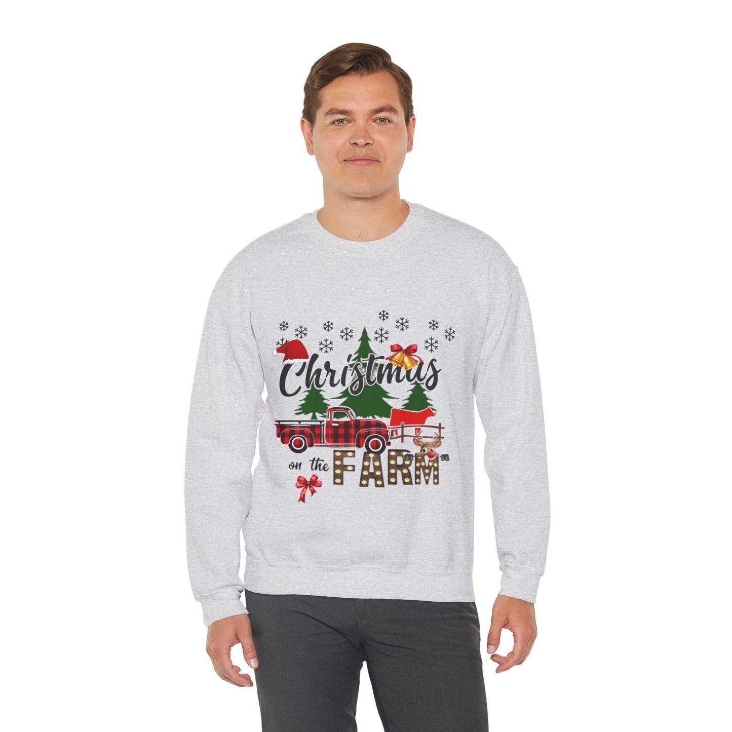 Christmas on the Farm Sweatshirt, Christmas Tree Gift