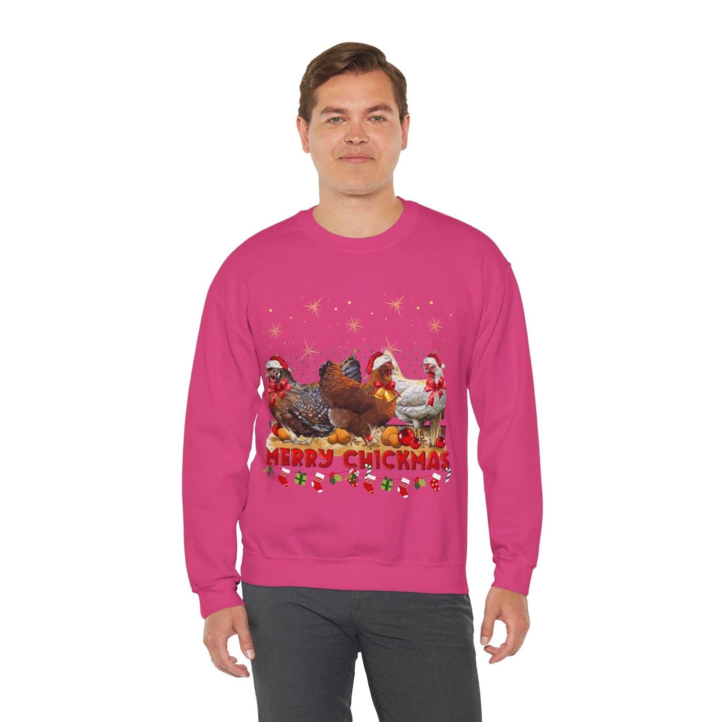 Merry Chickmas Sweatshirt, Cute Christmas Chickens Gift