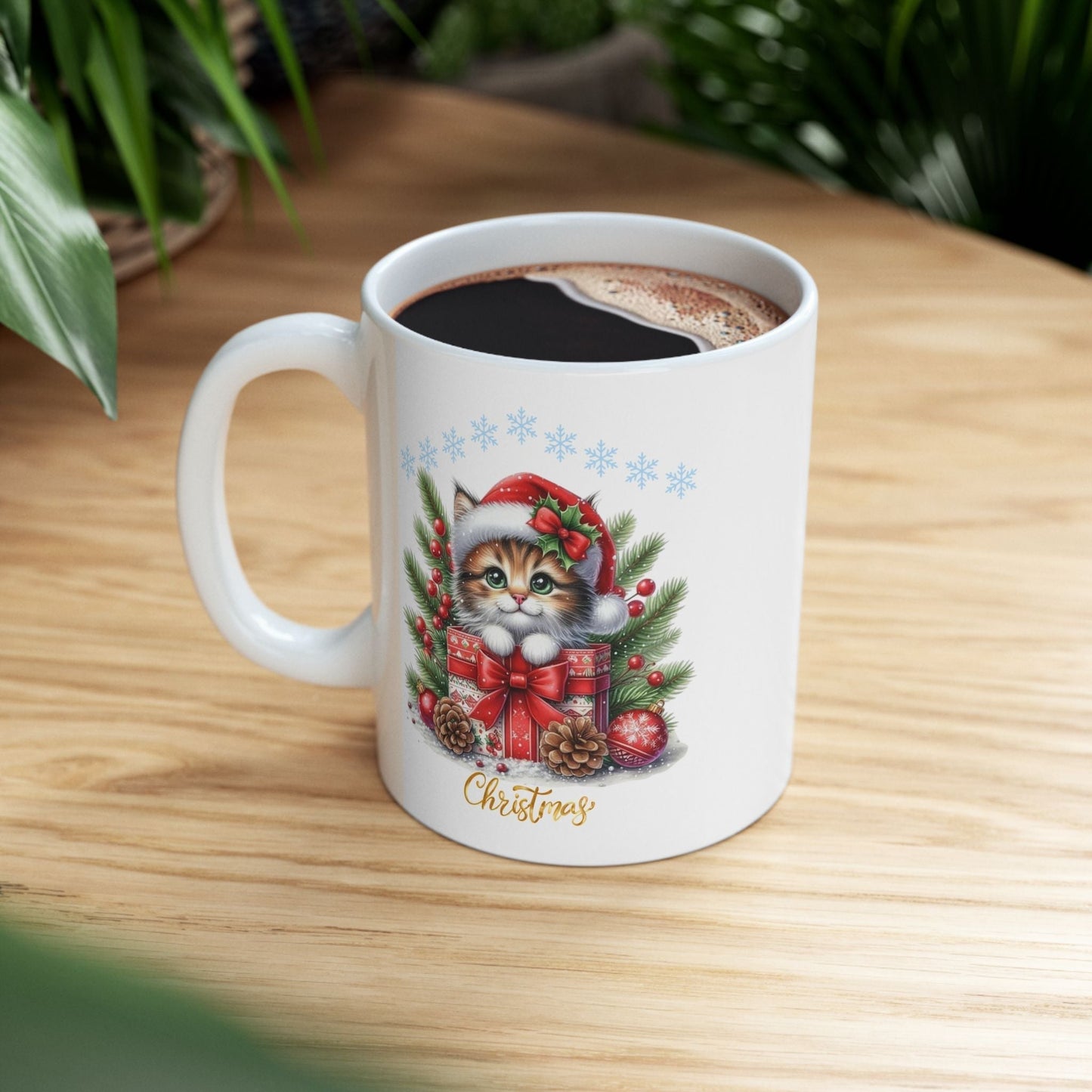 Merry Cats Christmas Mugs, Gift for Animal Lovers