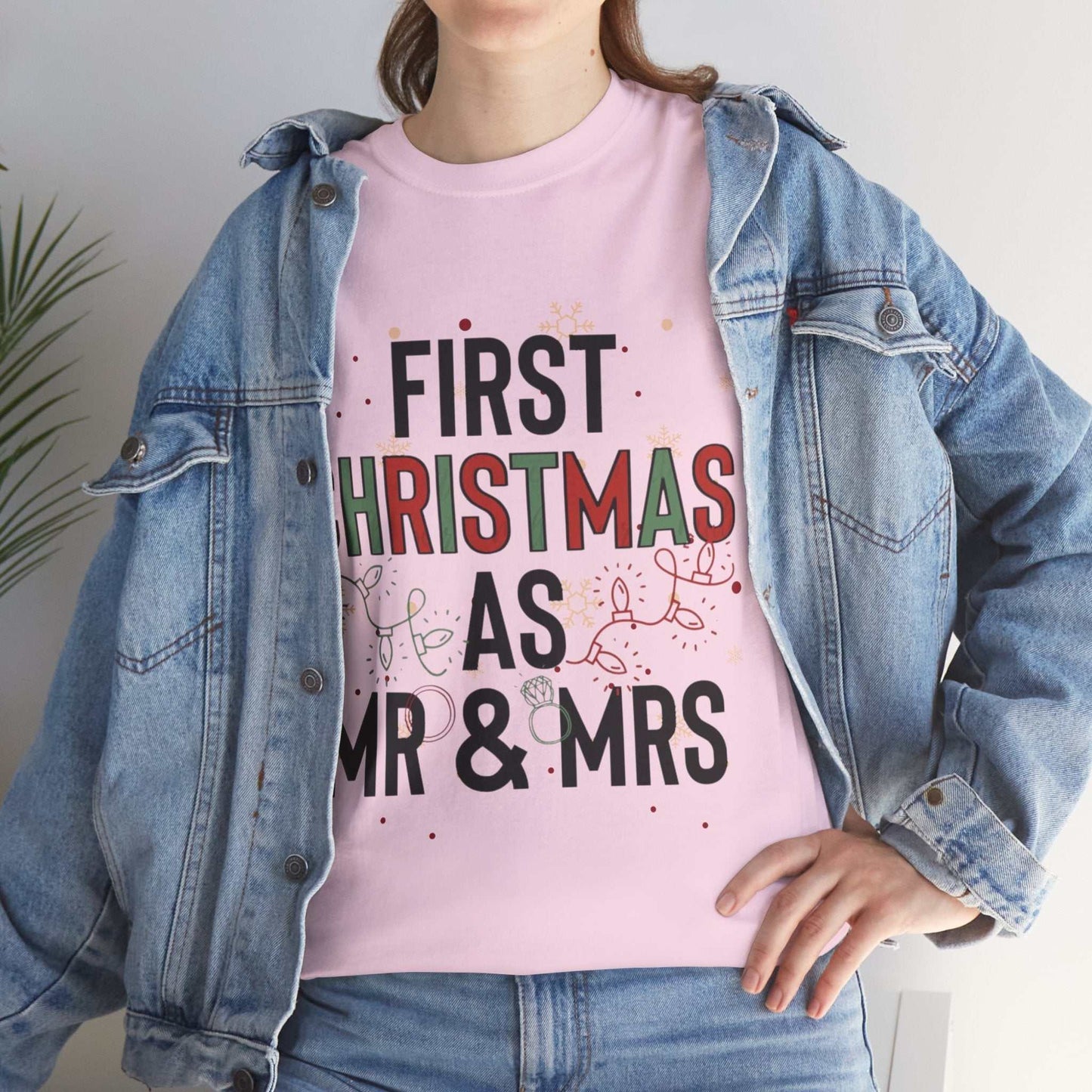 First Christmas as Mr and Mrs shirt, couple gift, festive holiday tee.