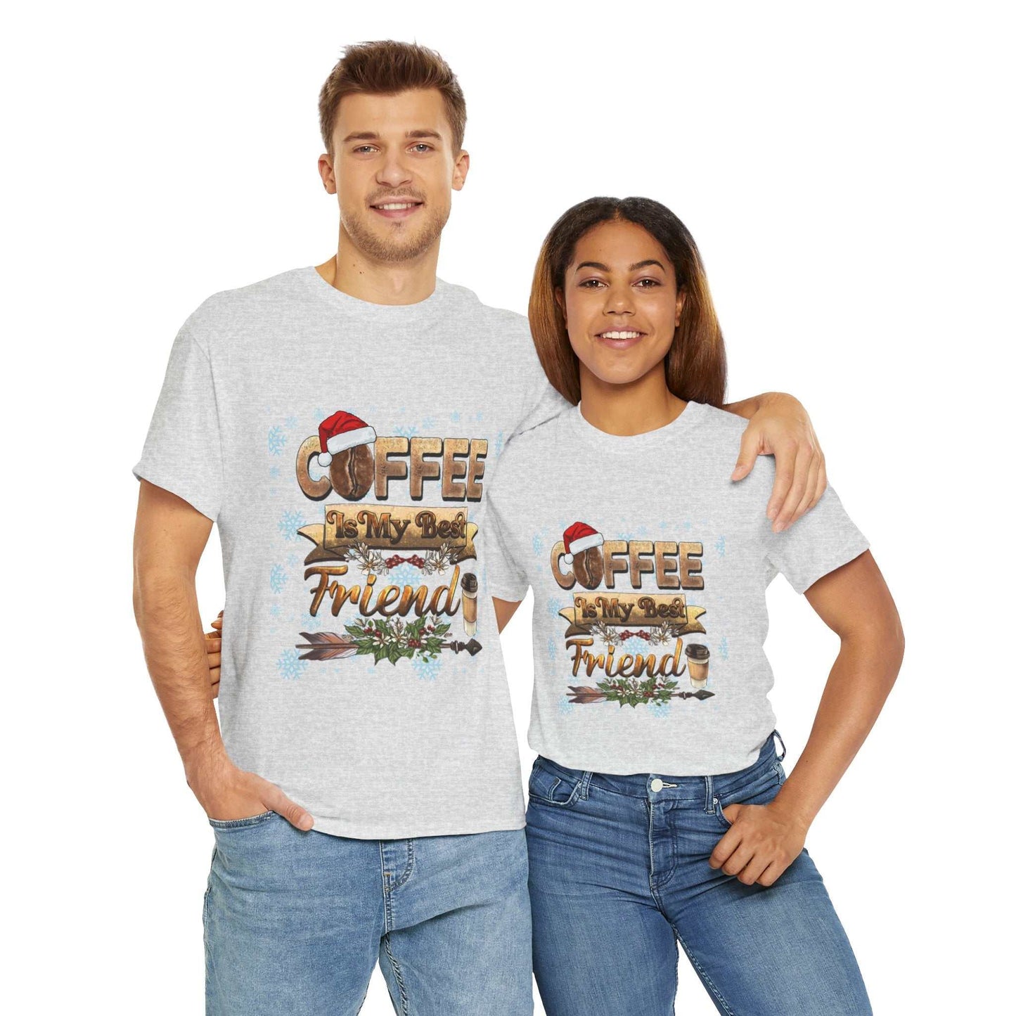 Christmas Coffee is My Best Friend shirt for coffee lovers, holiday gift idea.