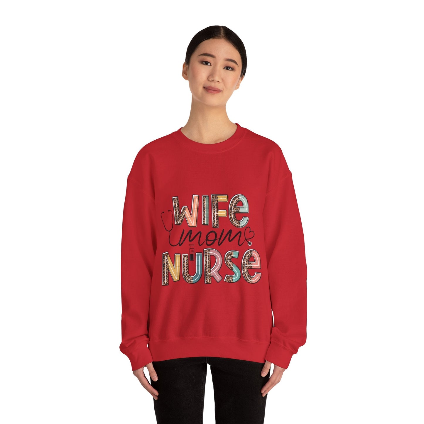 Wife Mom Nurse Sweatshirt - Cozy Unisex Crewneck for Healthcare Heroes