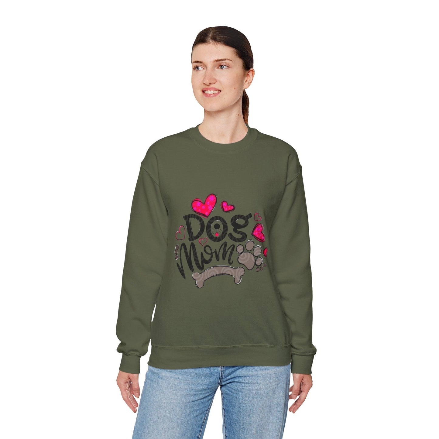 Dog Mom Love Crewneck Sweatshirt - Cozy Gift for Pet Owners