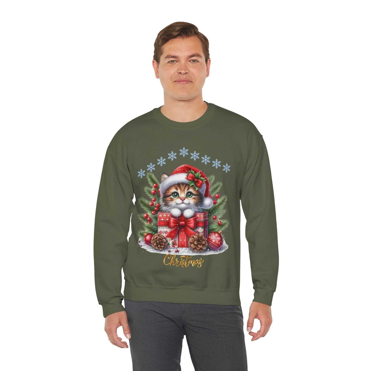 Merry Cats Christmas Sweatshirt, Gift for Animal Lovers, Cute Christmas Sweatshirt