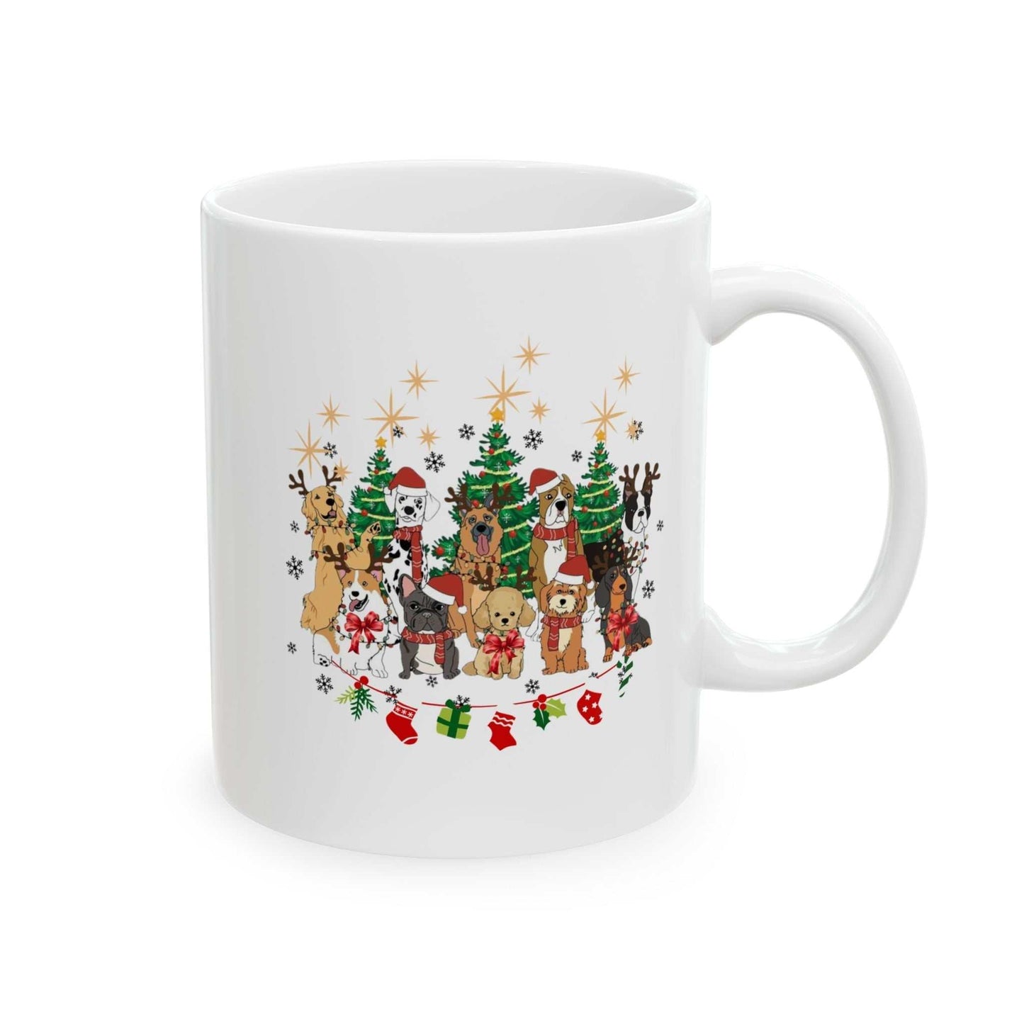 Christmas Dogs Mugs, Dog Mugs Gift, Dog Christmas Mug