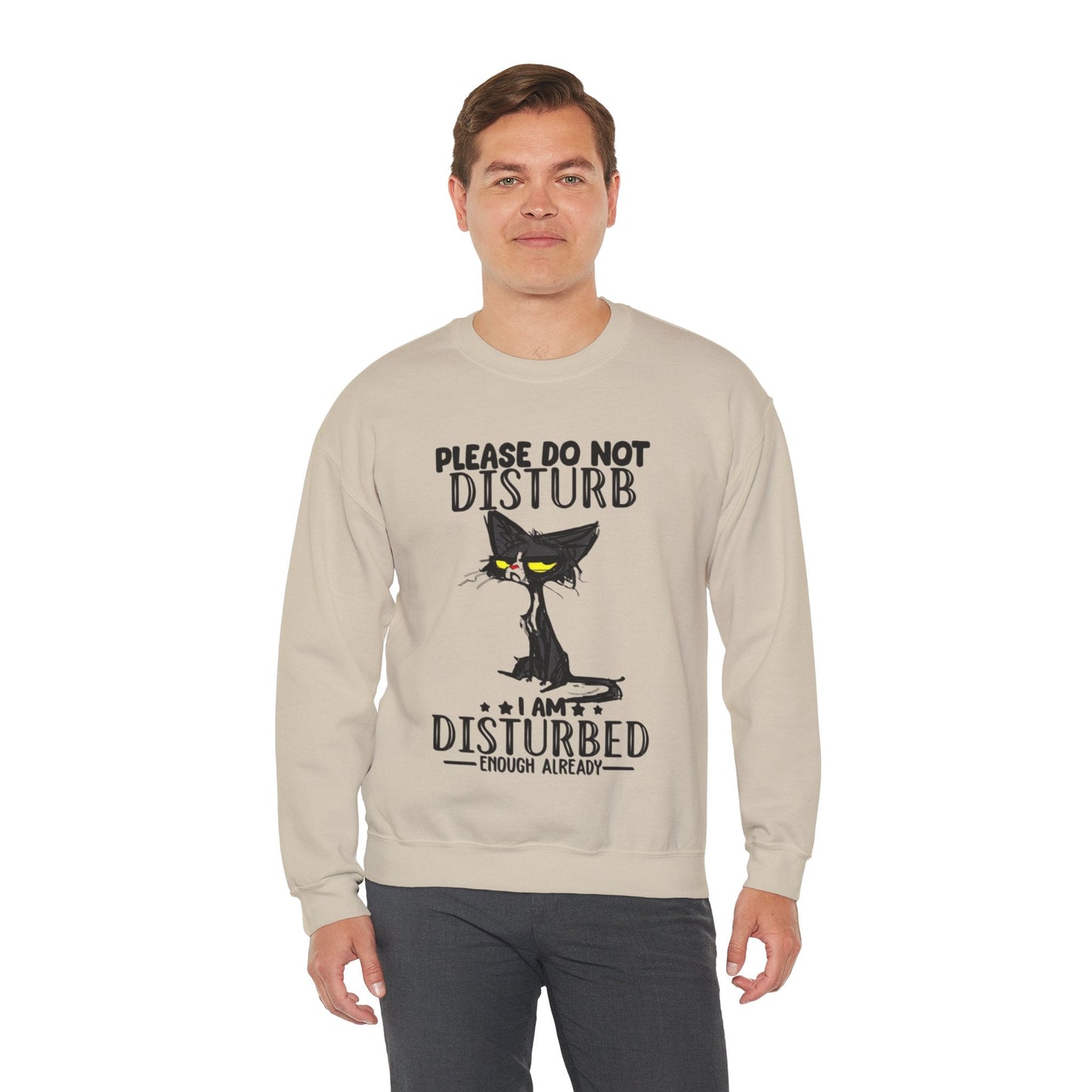 Disturbed Cat Crewneck Sweatshirt - Unisex Heavy Blend™ - Perfect for Cat Lovers