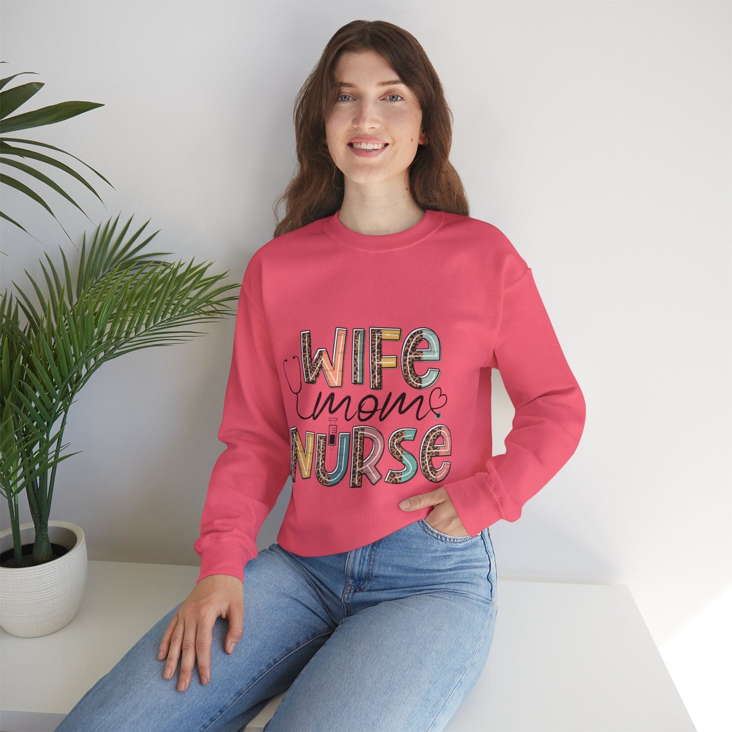 Wife Mom Nurse Sweatshirt - Cozy Unisex Crewneck for Healthcare Heroes