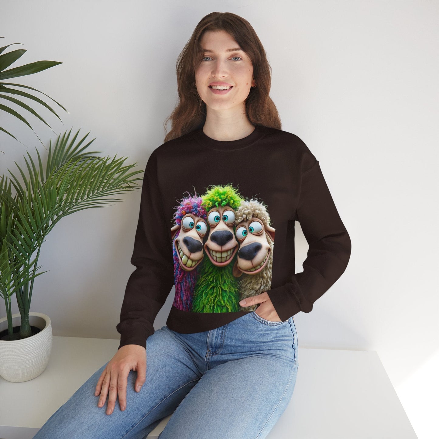 Playful Sheep Crewneck Sweatshirt | Unisex Heavy Blend™ | Perfect for Cozy Days