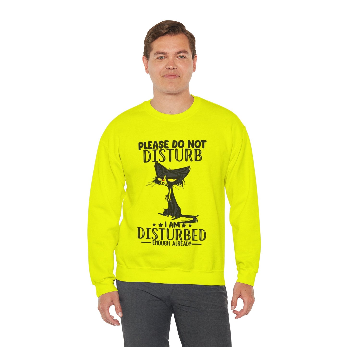 Disturbed Cat Crewneck Sweatshirt - Unisex Heavy Blend™ - Perfect for Cat Lovers