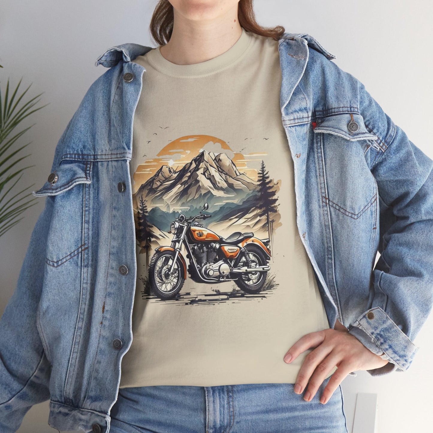 Adventure Awaits Motorcycle Tee - Unisex Heavy Cotton T-Shirt