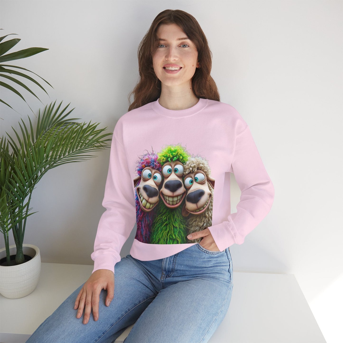 Playful Sheep Crewneck Sweatshirt | Unisex Heavy Blend™ | Perfect for Cozy Days