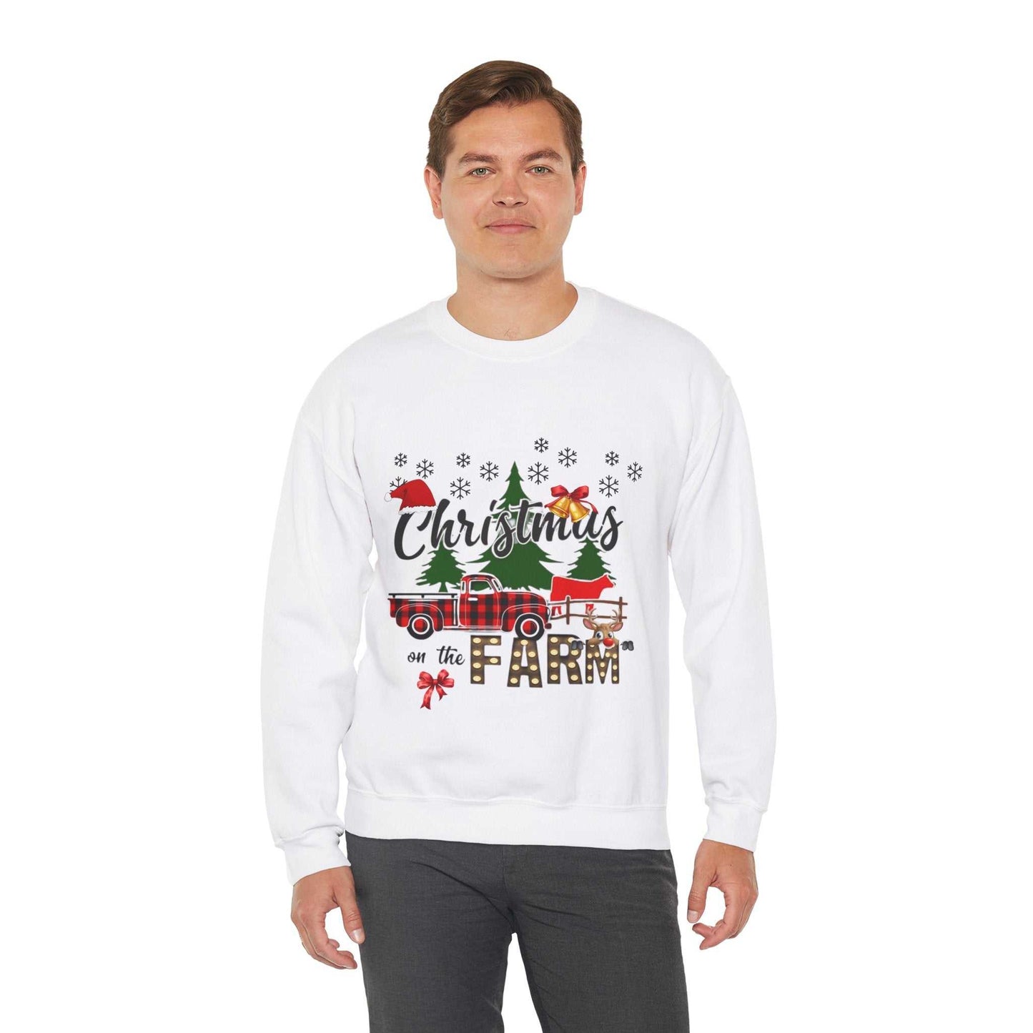 Christmas on the Farm Sweatshirt, Christmas Tree Gift