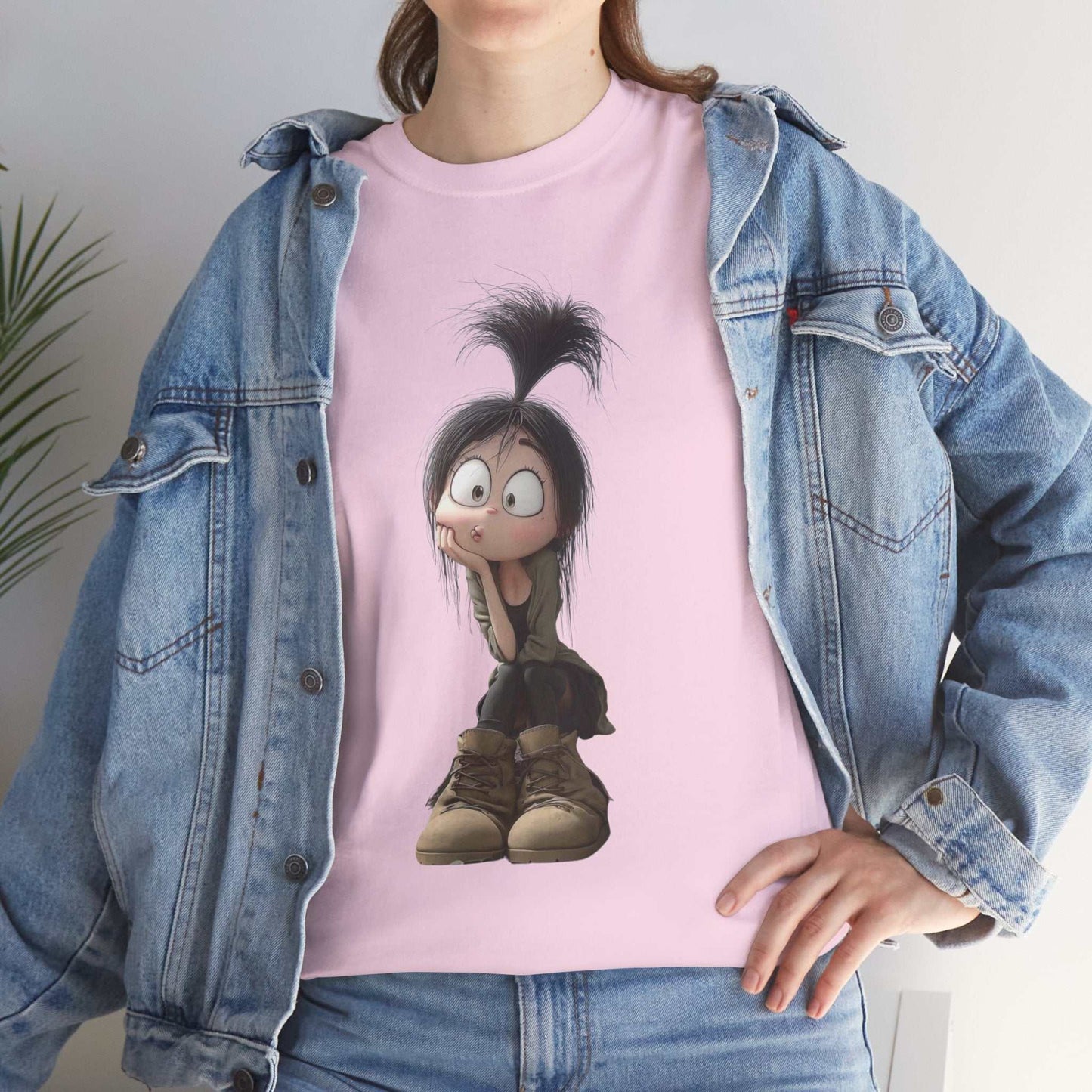 Whimsical Cartoon Character Tee, Fun Unisex Cotton Shirt Graphic Tee, Gift for Kids