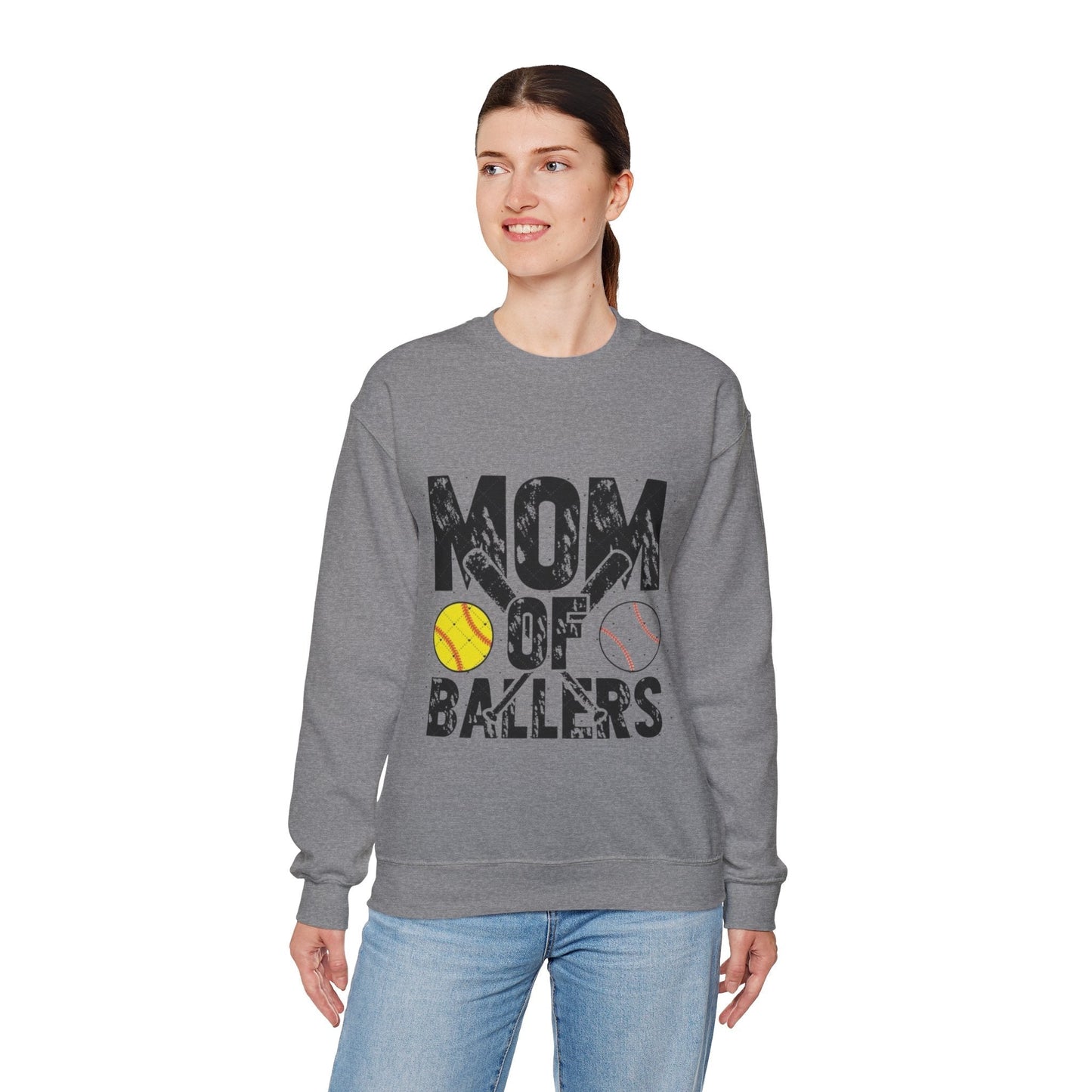 Mom of Ballers Crewneck Sweatshirt - Unisex Heavy Blend