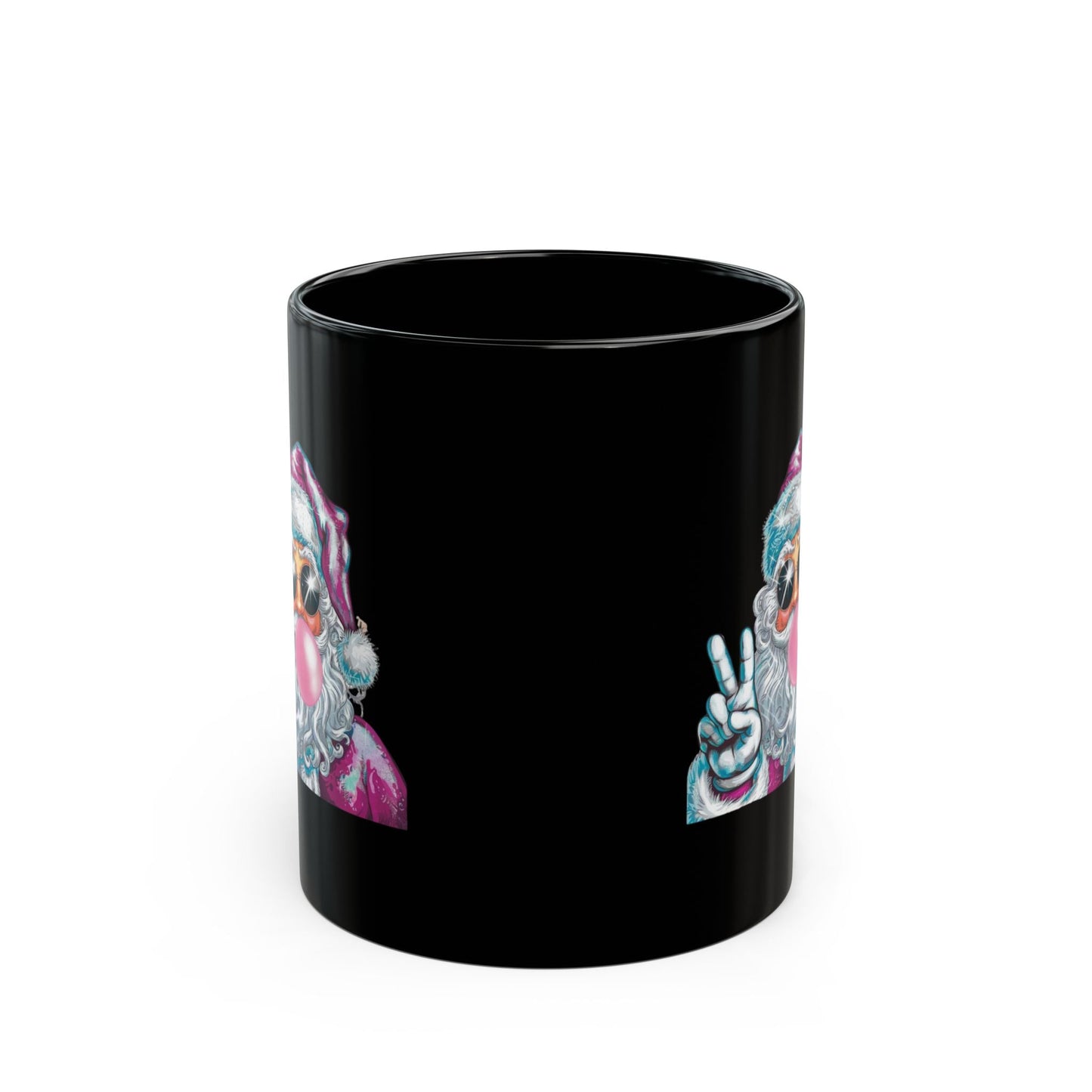 Santa Bubble Gum Christmas Mugs, Funny Santa Gift