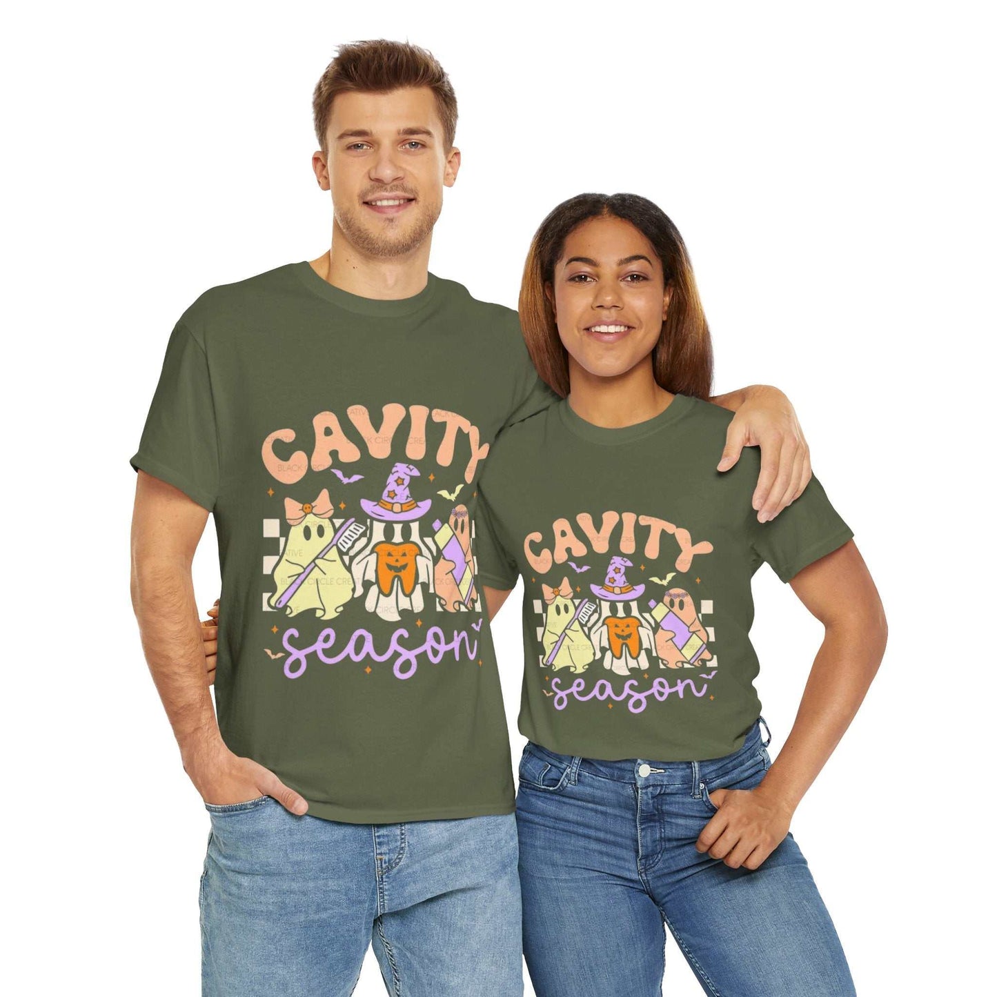 Cavity Season Unisex Tee, Fun Halloween Shirt, Autumn Vibes, Gift for Dentist