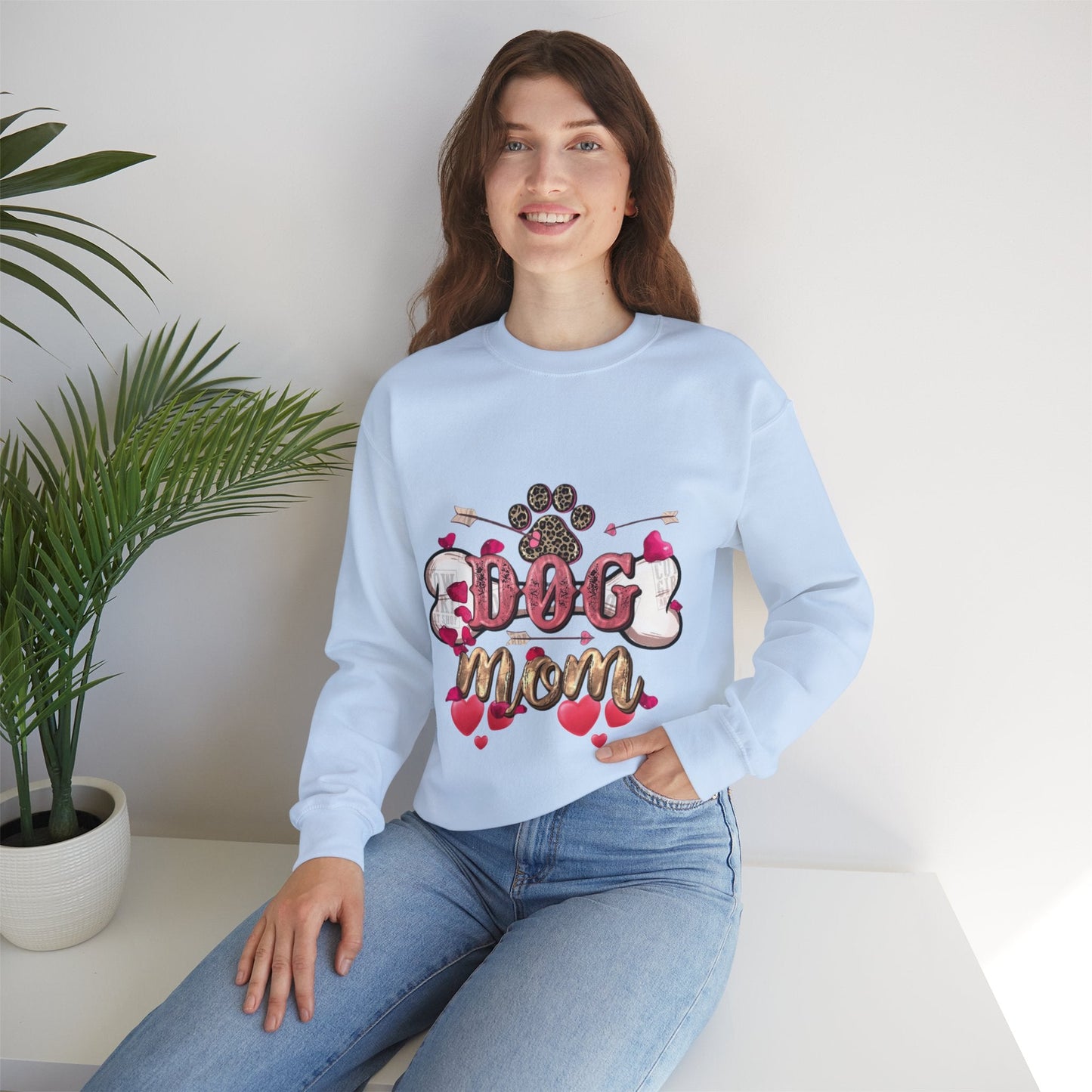 Dog Mom Valentine Sweatshirt, Dog Valentine Gift for Mom