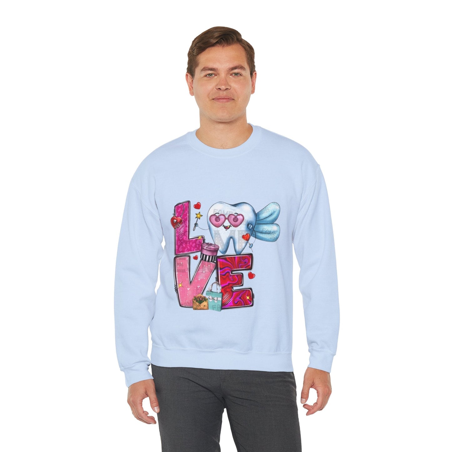 Love Dental Valentine Sweatshirt, Dental Hygienist Gift