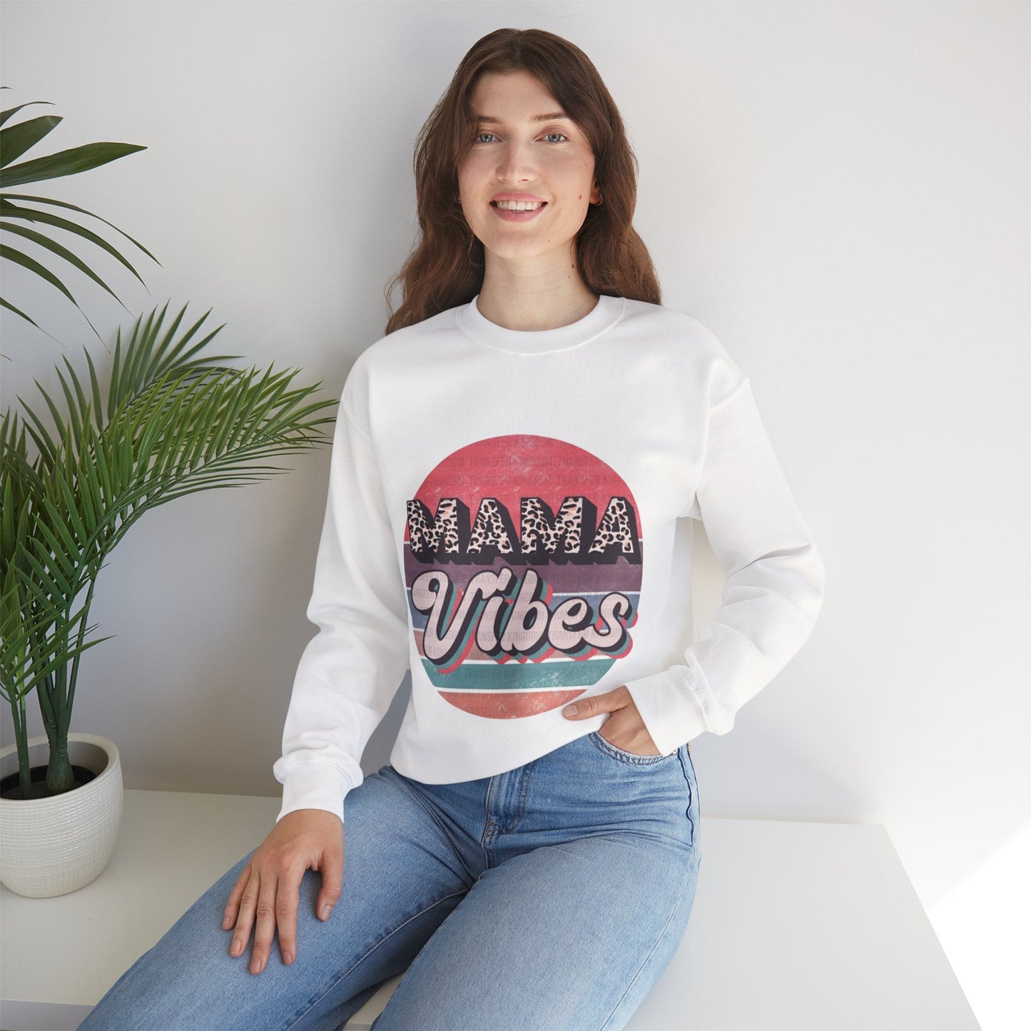 Mama Vibes Unisex Crewneck Sweatshirt - Trendy and Comfortable