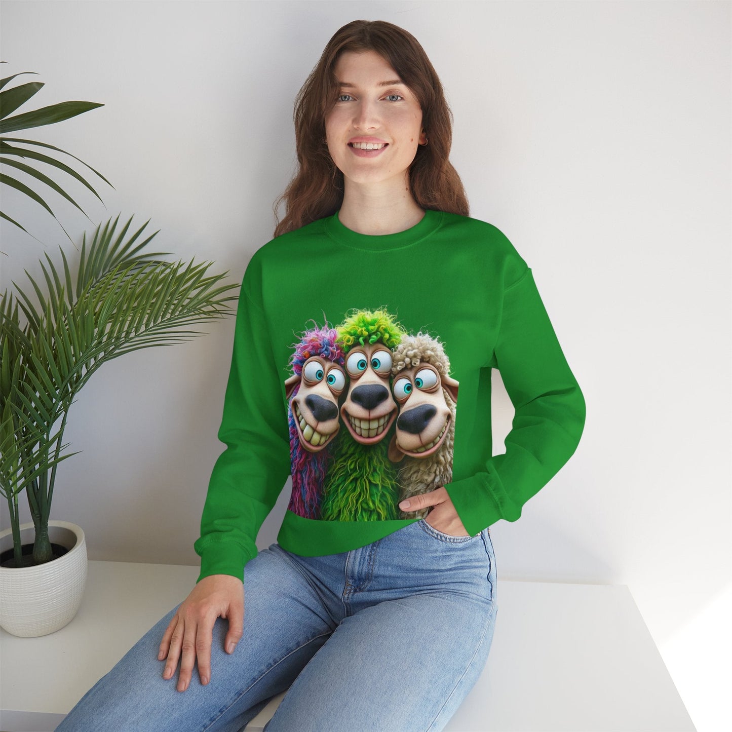 Playful Sheep Crewneck Sweatshirt | Unisex Heavy Blend™ | Perfect for Cozy Days