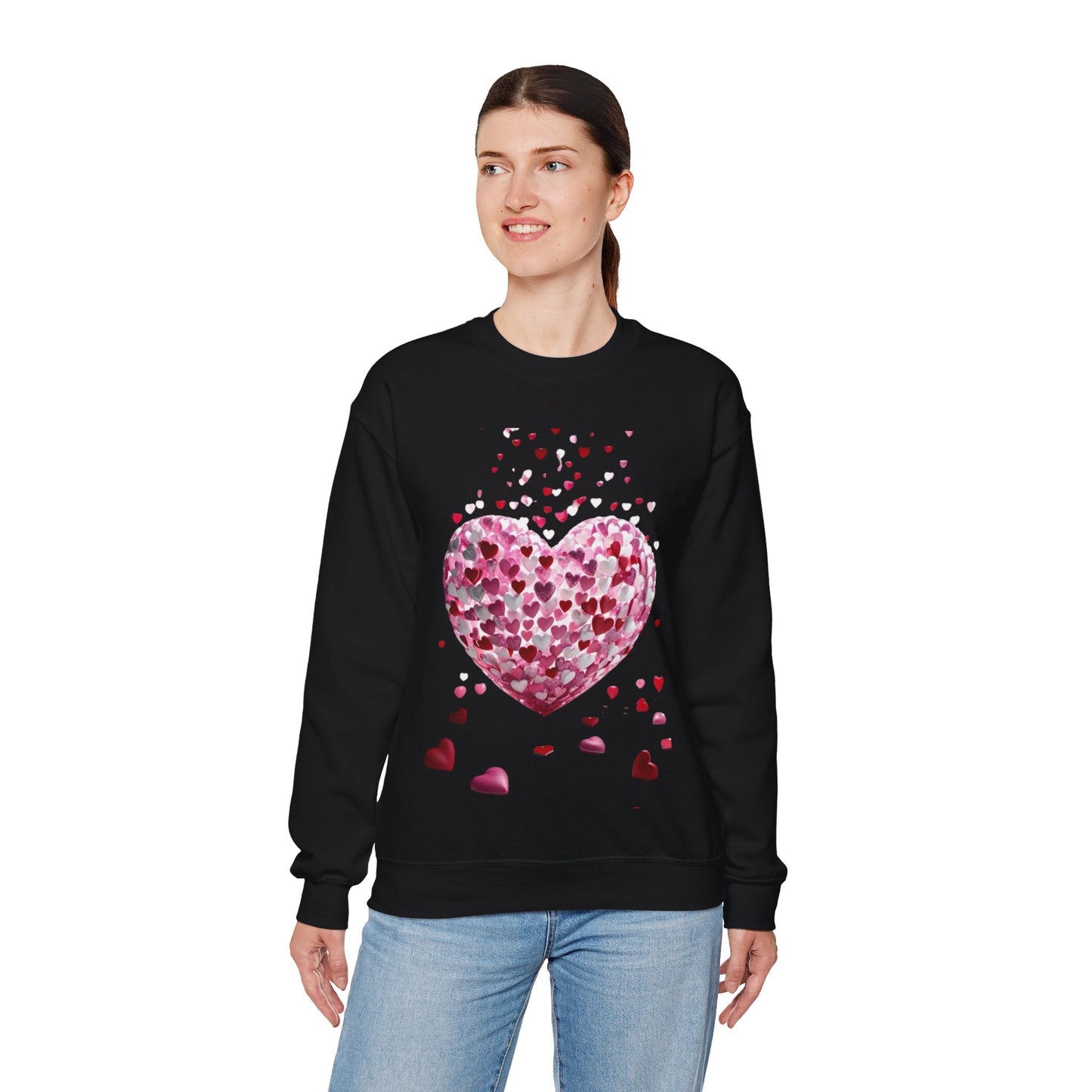 3D Hearts Valentines Day Sweatshirt, Red Hearts T-shirt Gift