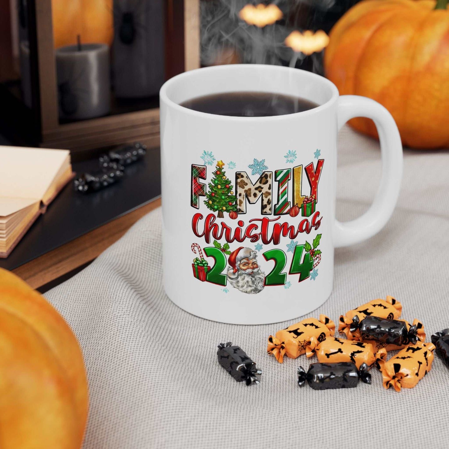 Family Christmas 2024 Mugs, Santa Claus Family Gift