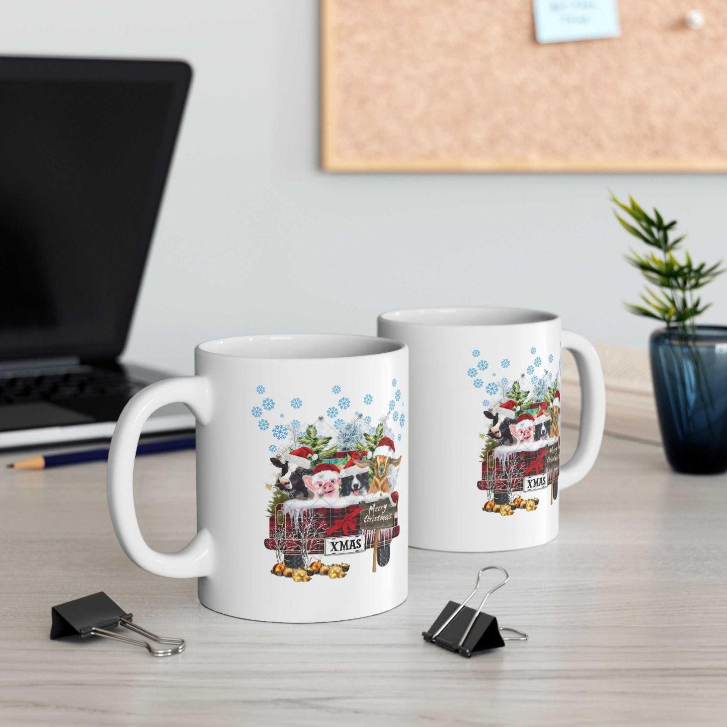 Funny Christmas Animals Mugs, Christmas Gift for Farmer