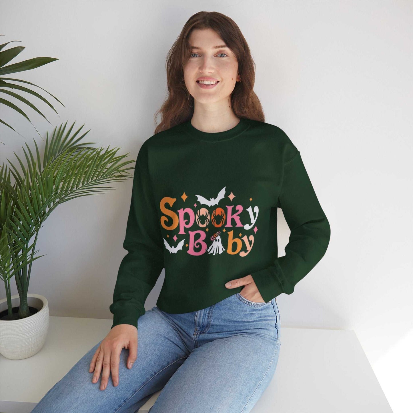 Spooky Baby Sweatshirt, Pregnant Halloween Gift, Baby Feet Sweatshirt