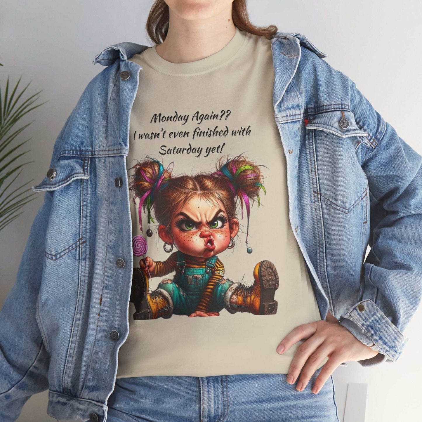 Sassy Cartoon Tee, Funny Graphic Tee, Unisex Cotton Shirt, Quirky Gift