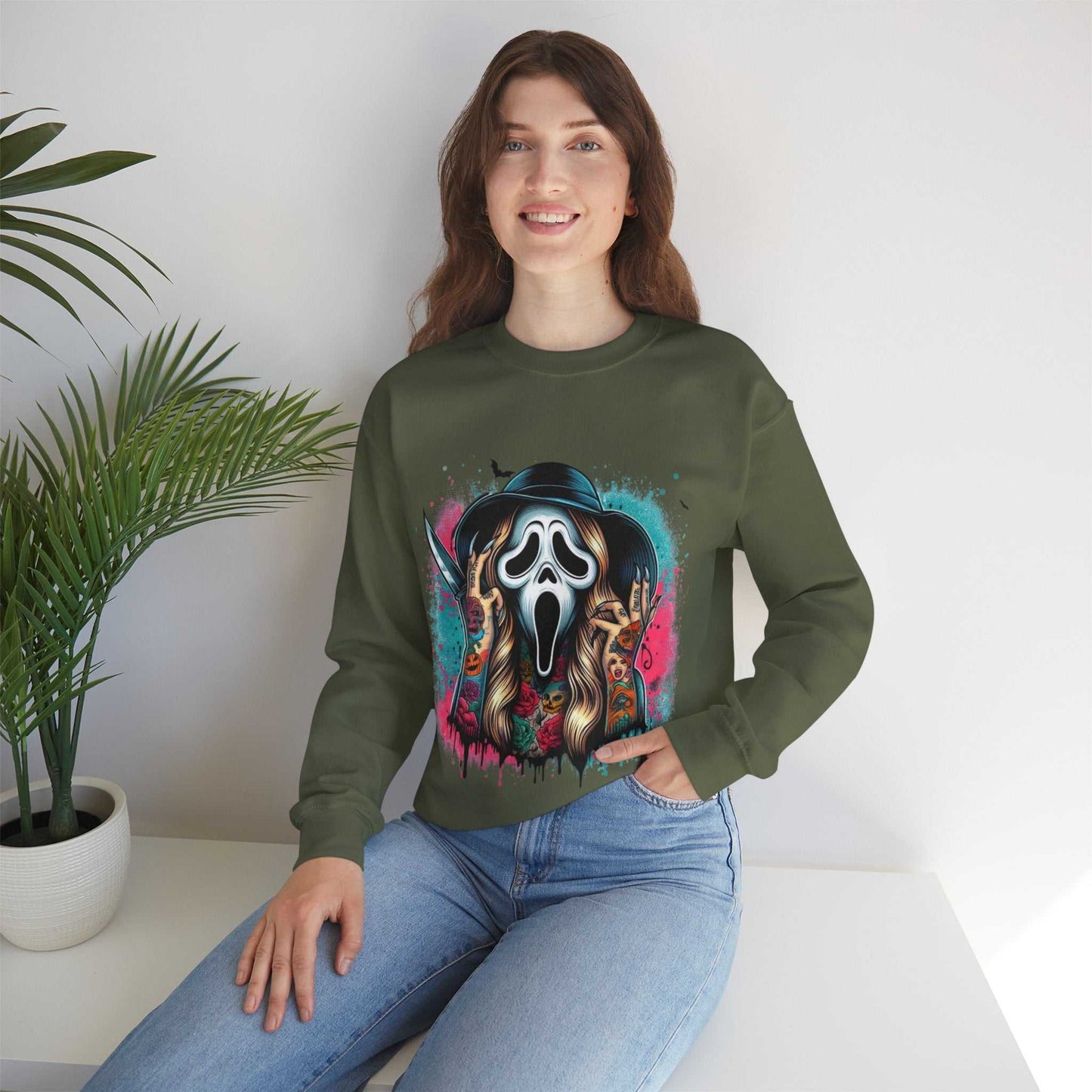 Scream Art Crewneck Sweatshirt, Horror Sweatshirt, Vintage Style Gift