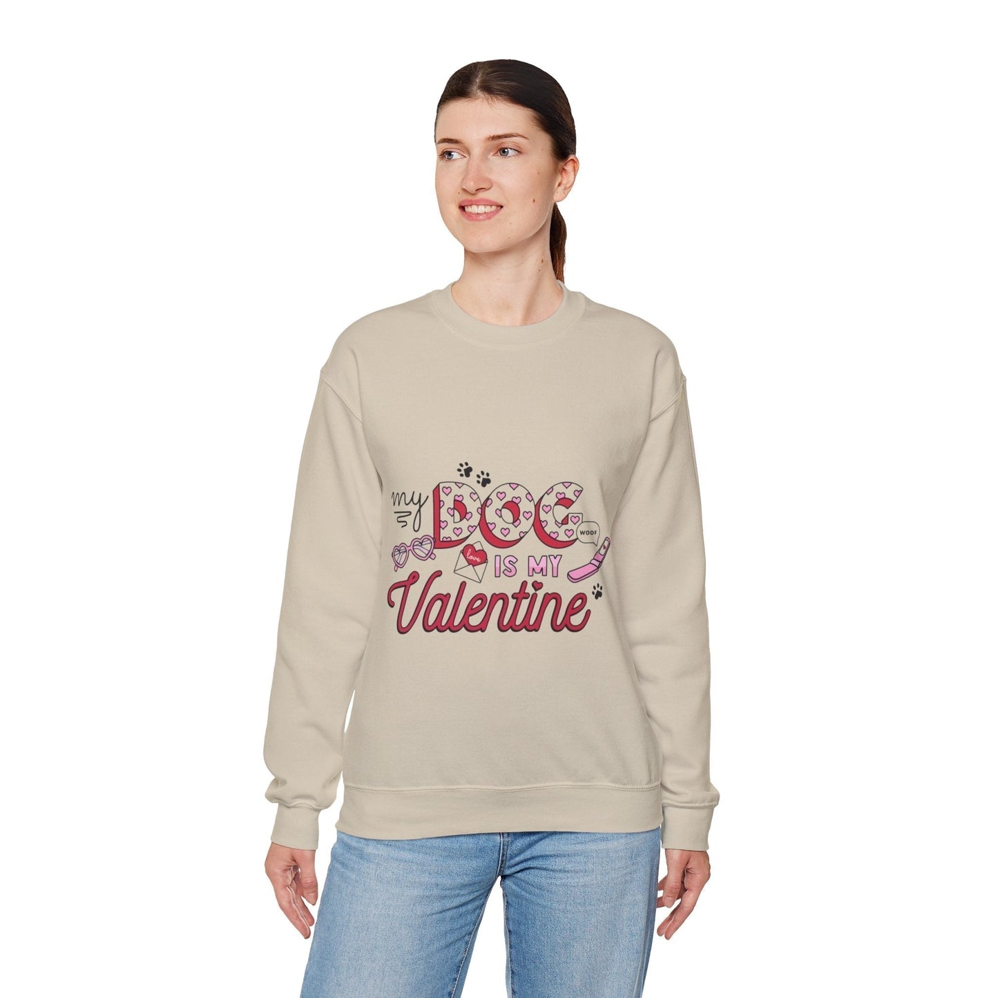 My Dog Is My Valentine Sweatshirt – Dog Mama Lover Gift, Cute Dog Mom Sweater