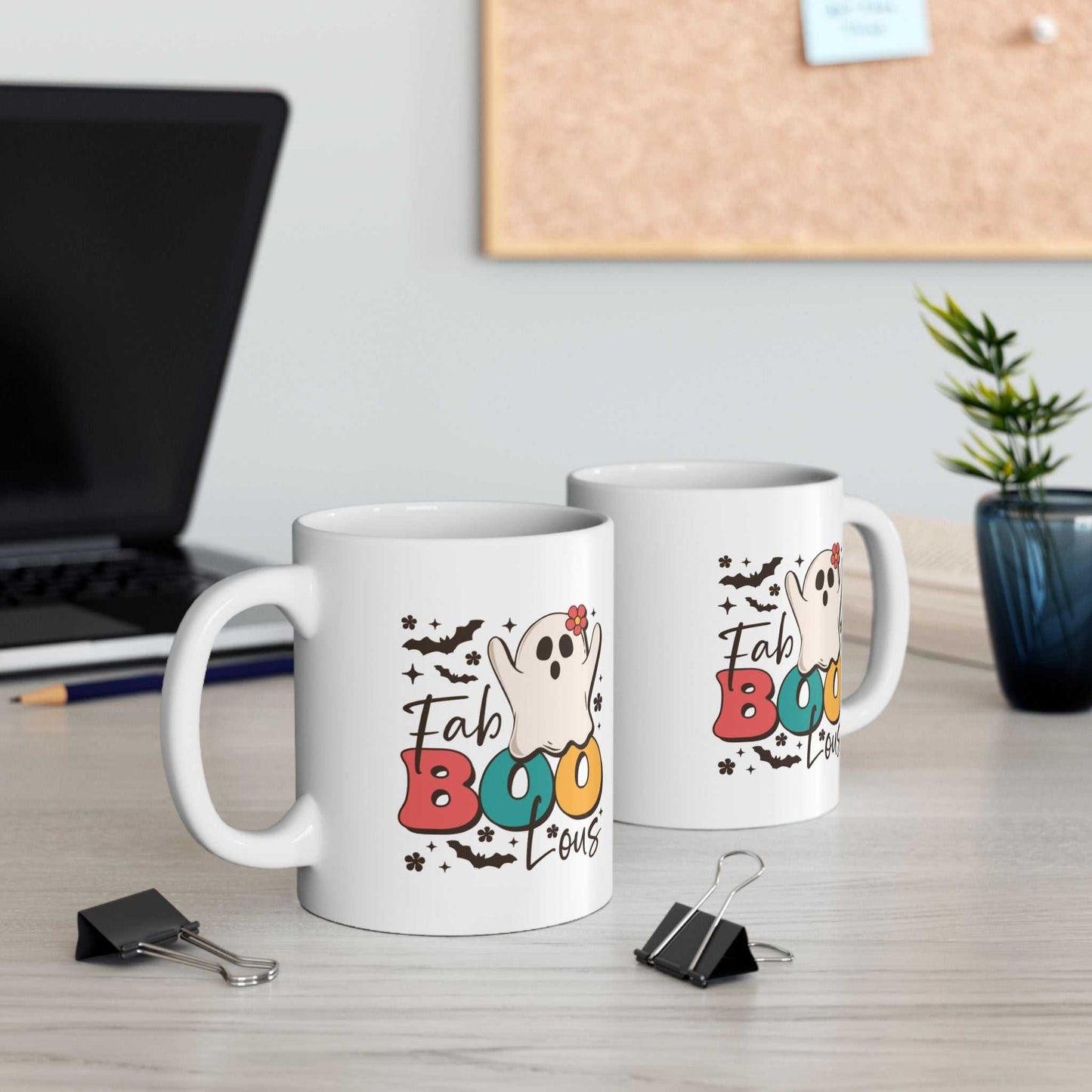 Fabulous Mugs, Ghost Halloween Party Gift, Ceramic Coffee Mug