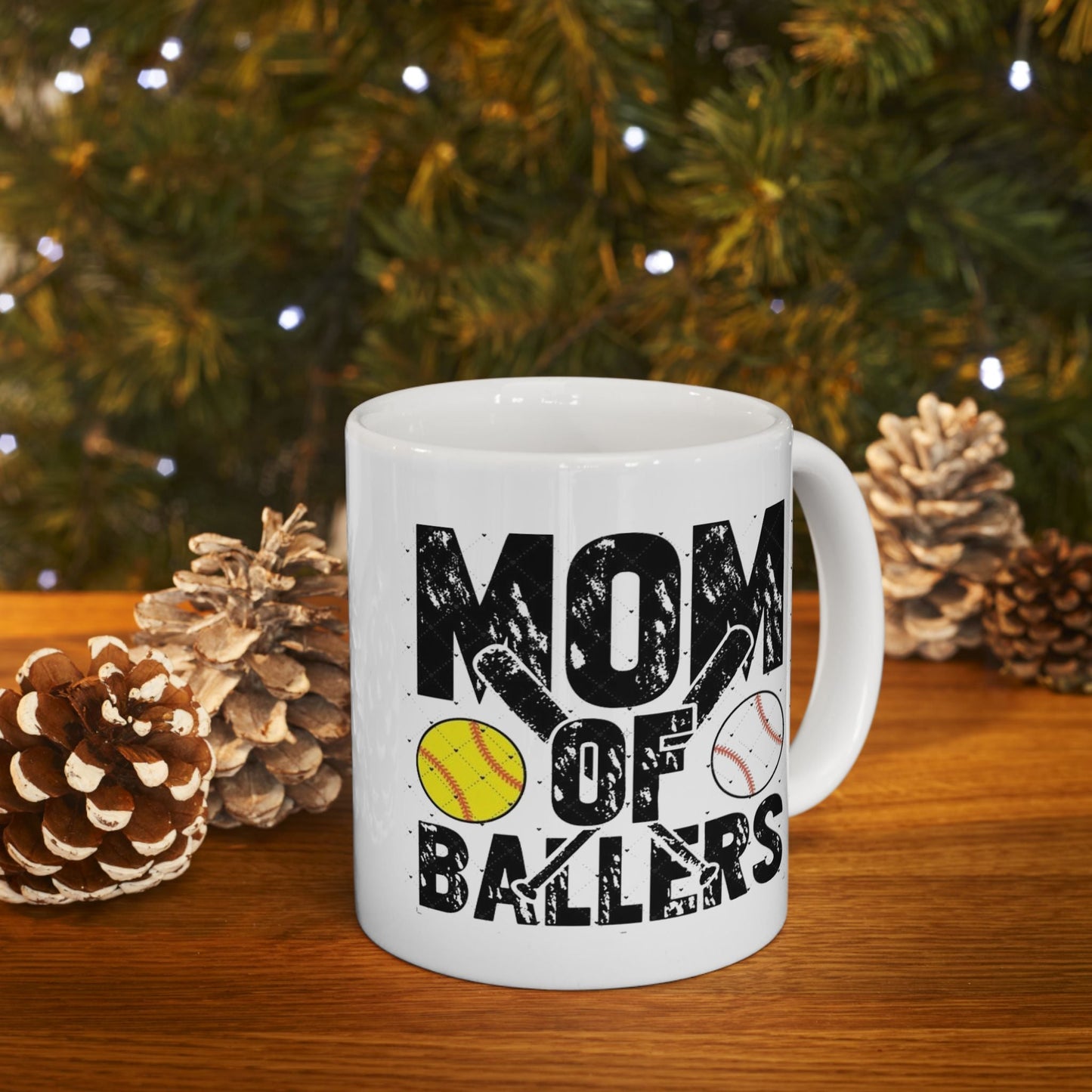 Sports Mom Ceramic Mug - Perfect Gift for Softball and Baseball Lovers