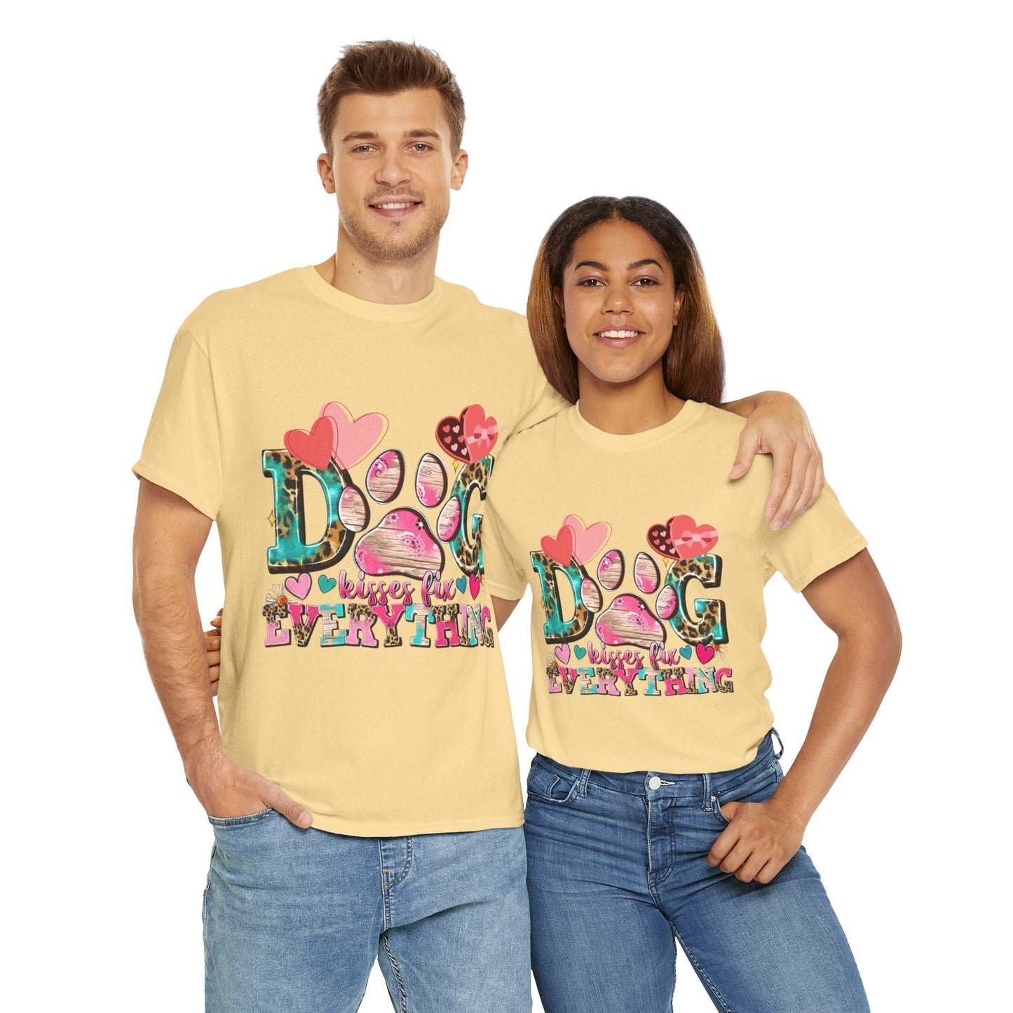 Dog Kisses Fix Everything T-Shirt, Gift For Mom Dog Lovers