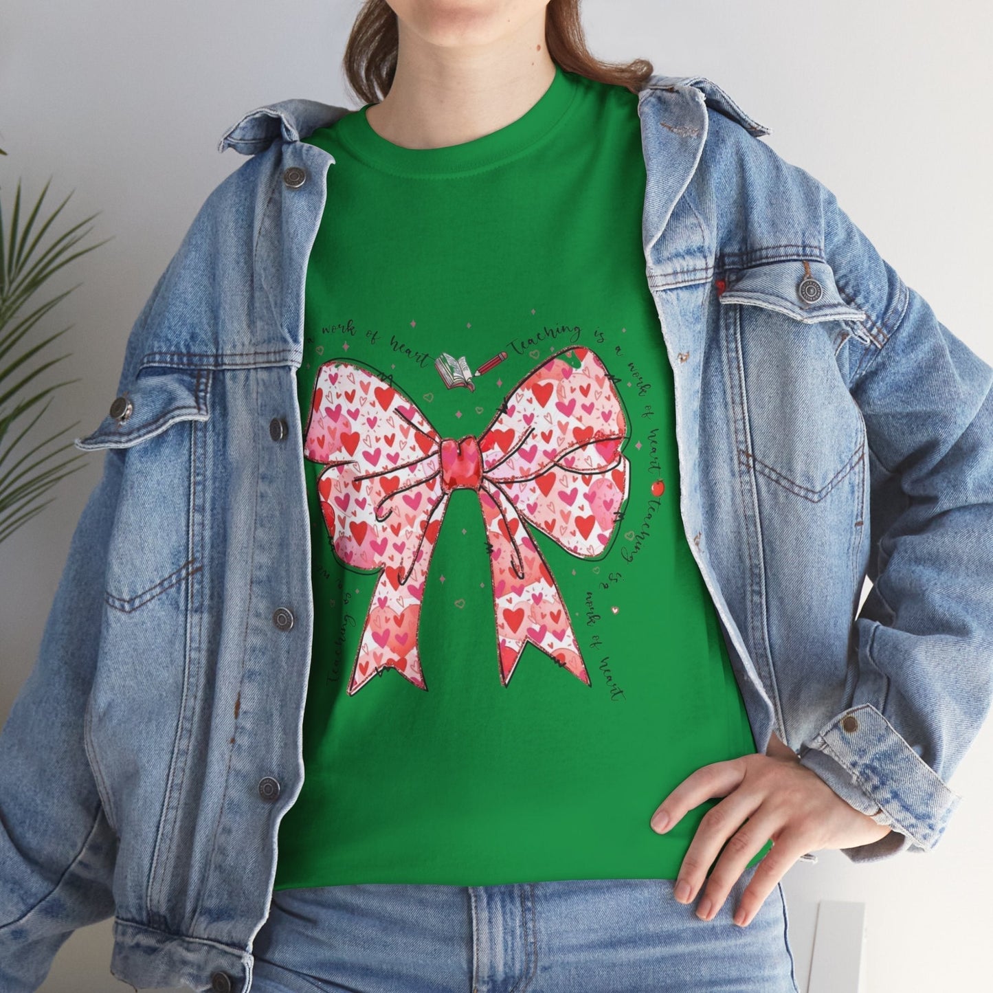 Teaching Is A Work Of Heart T-Shirt, Coquette Teacher Valentine Gift