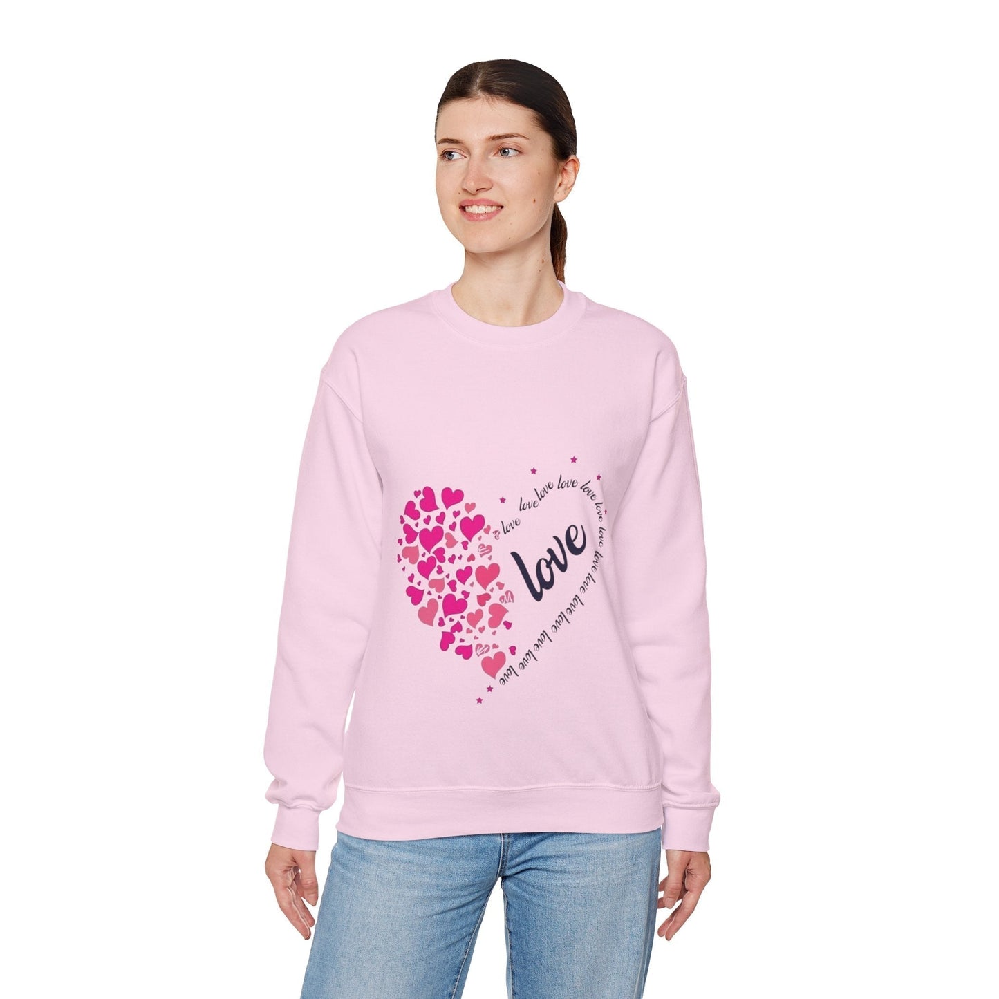 Valentines Day Hearts Love Sweatshirt, Red Heart Love Gift