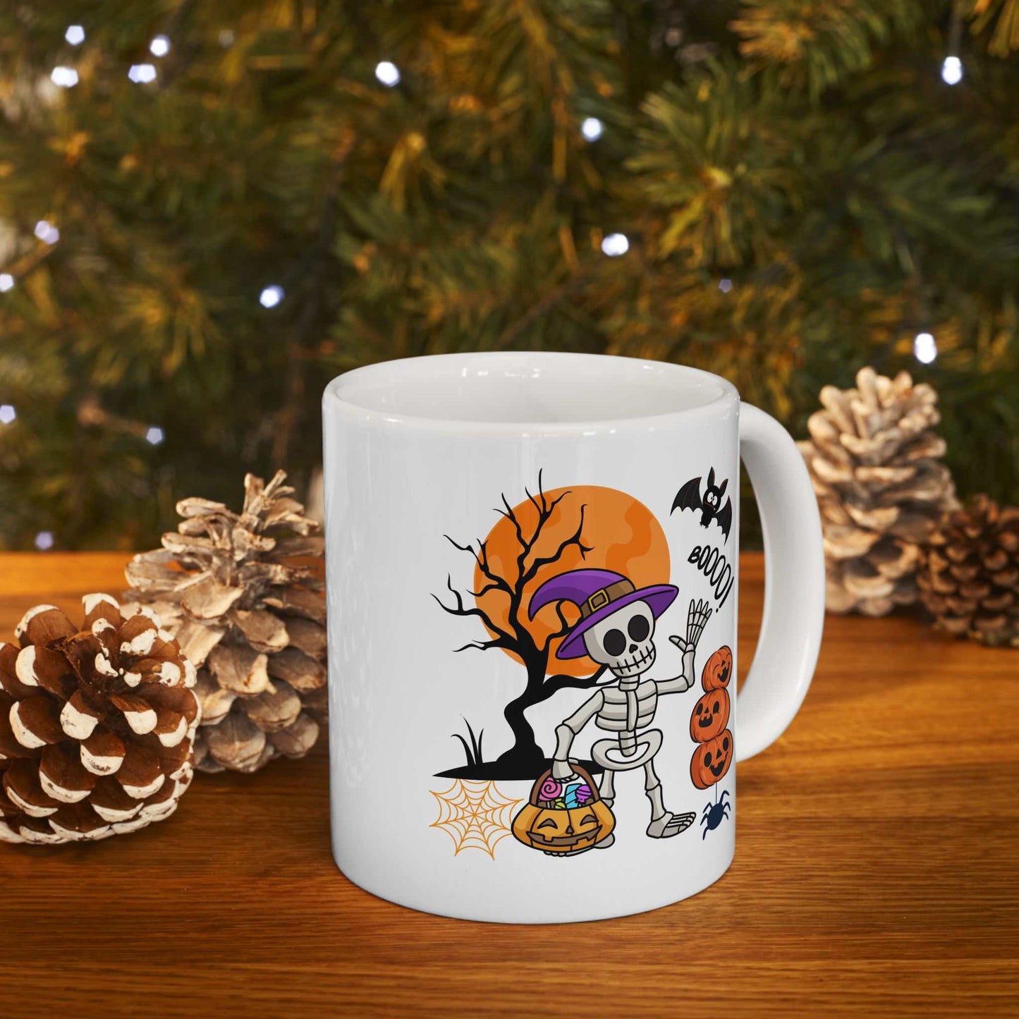 Halloween Skeleton Mugs, Dead Halloween Gift, Spooky Drinkware