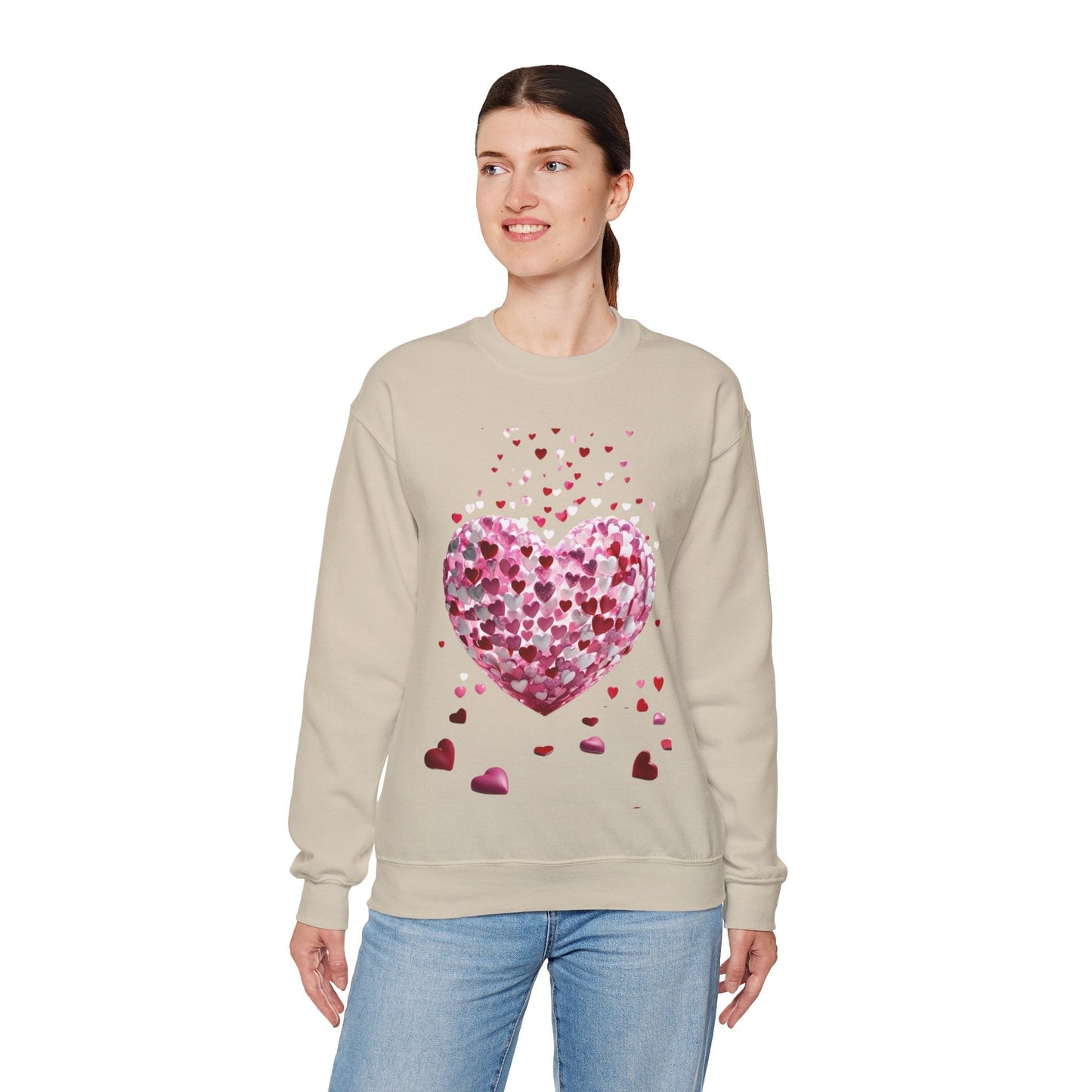 3D Hearts Valentines Day Sweatshirt, Red Hearts T-shirt Gift