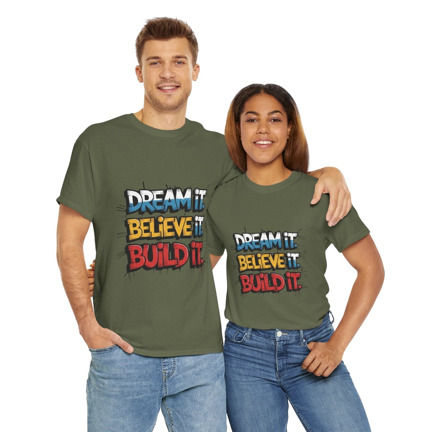 Motivational T-Shirt for Dreamers, Dream it. Believe it. Build it, Gift for Dreamers