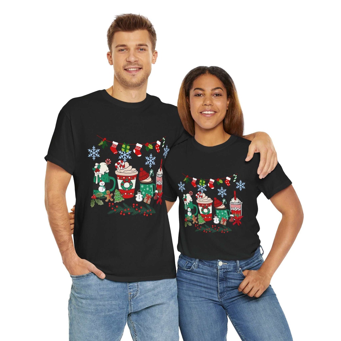 Christmas Coffee Shirt for Women, featuring festive graphics; perfect holiday gift for coffee lovers.