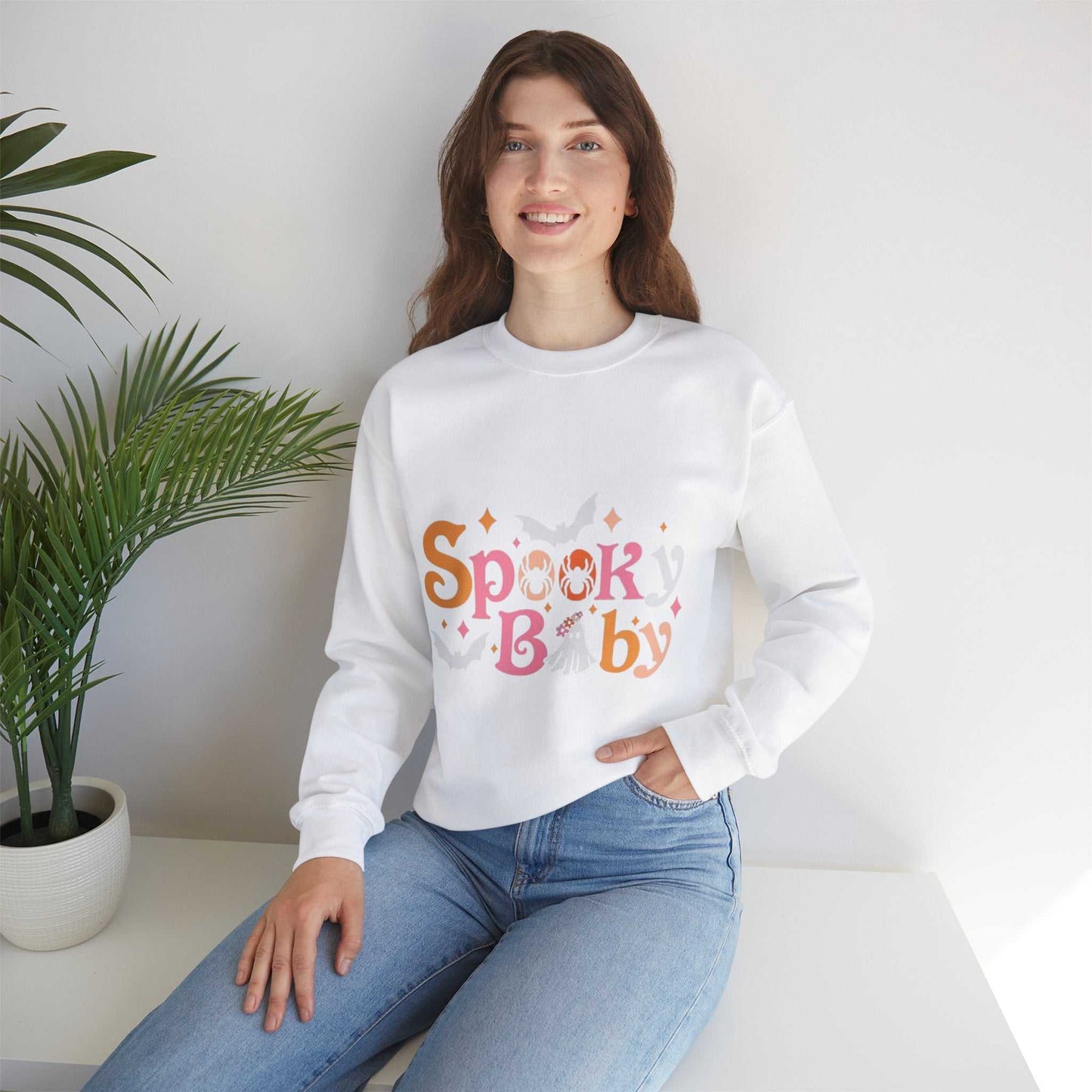 Spooky Baby Sweatshirt, Pregnant Halloween Gift, Baby Feet Sweatshirt