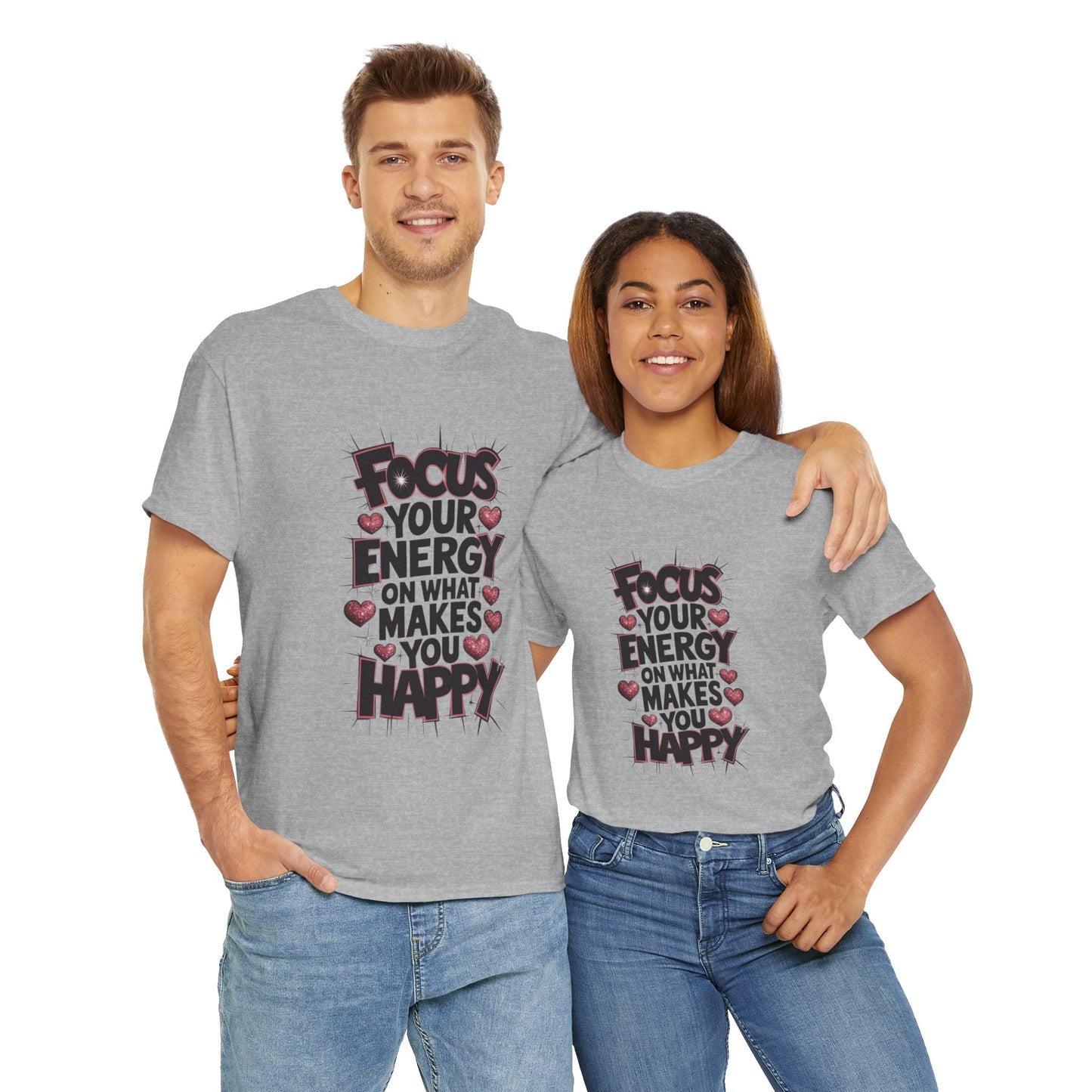 Focus Your Energy T-Shirt - Unisex Heavy Tee, Motivational Shirt, Inspirational Gift